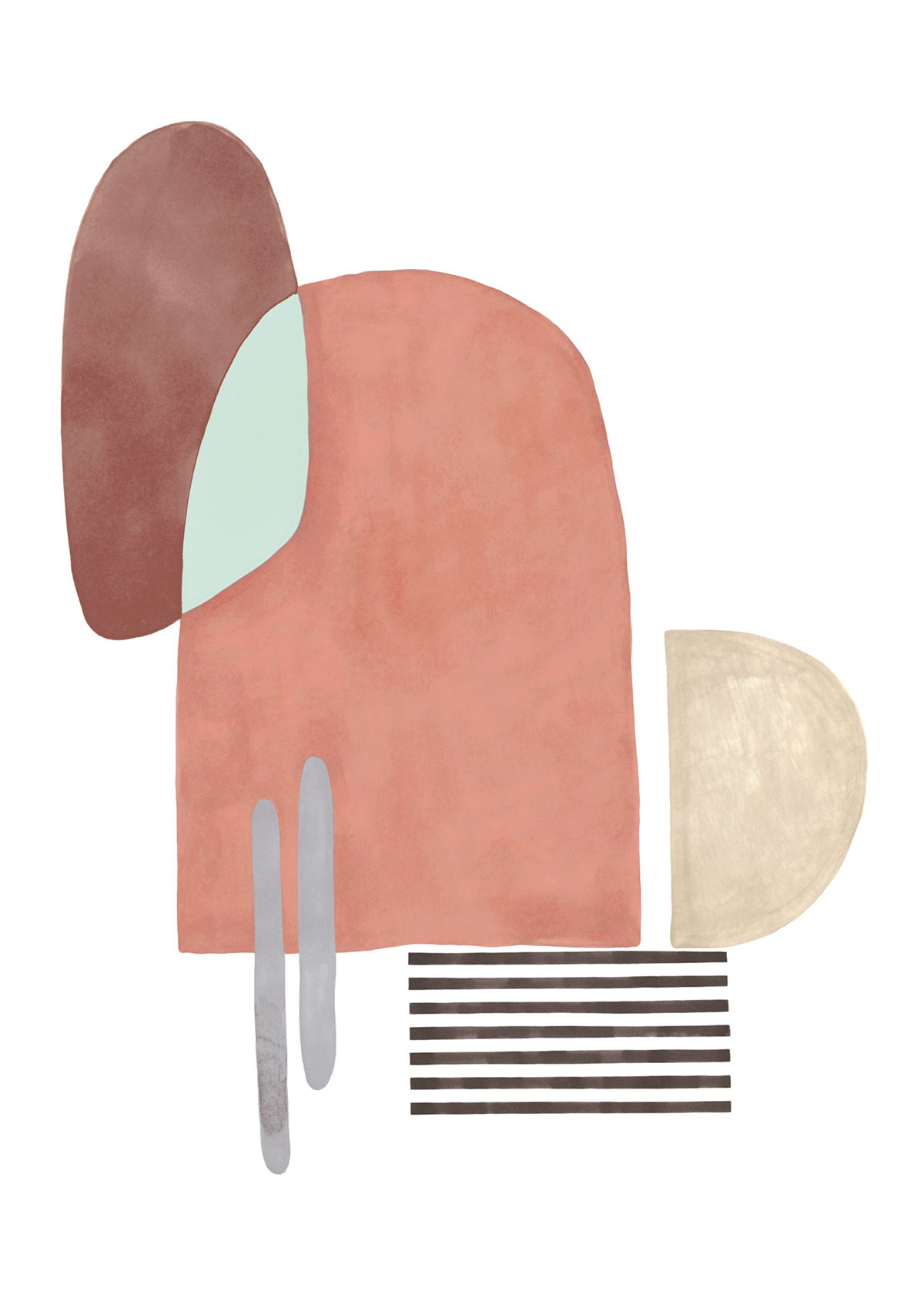 Papier peint panoramique Graphique Gelato M pêche 200X280 - Milano Sixties de Casadéco | Réf. MISI89423203