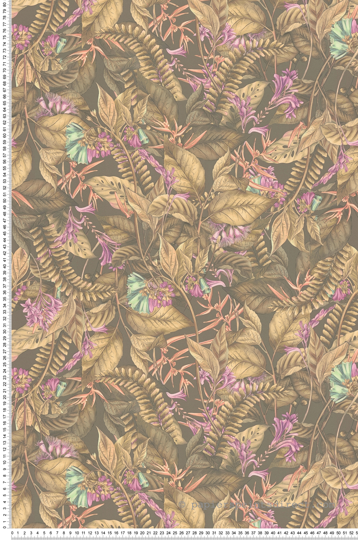 Papier peint Végétaux Jungle Feuillage brun rose - Drawn Into Nature d'A.S. Création | Réf. AS-394253