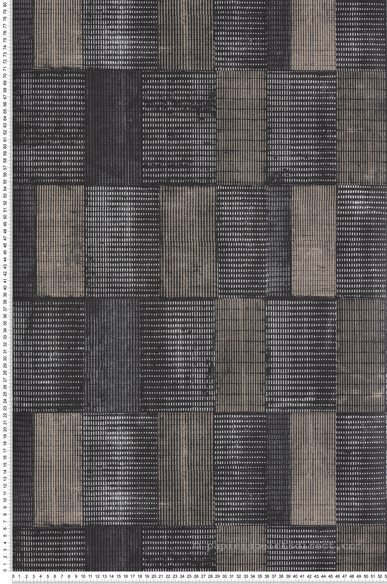 Papier peint Ethnique Géométrique Gyan noir métallisé - Summer de Masureel | Réf. MAS-SUM301