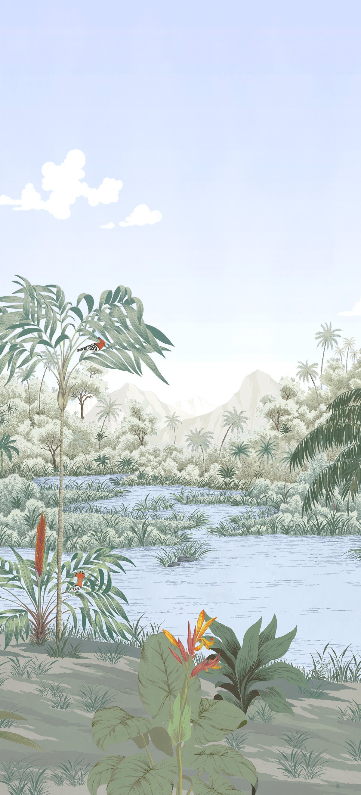 Papier peint panoramique Rivière des parfums Naturel B 4/5/6 - Isidore Leroy