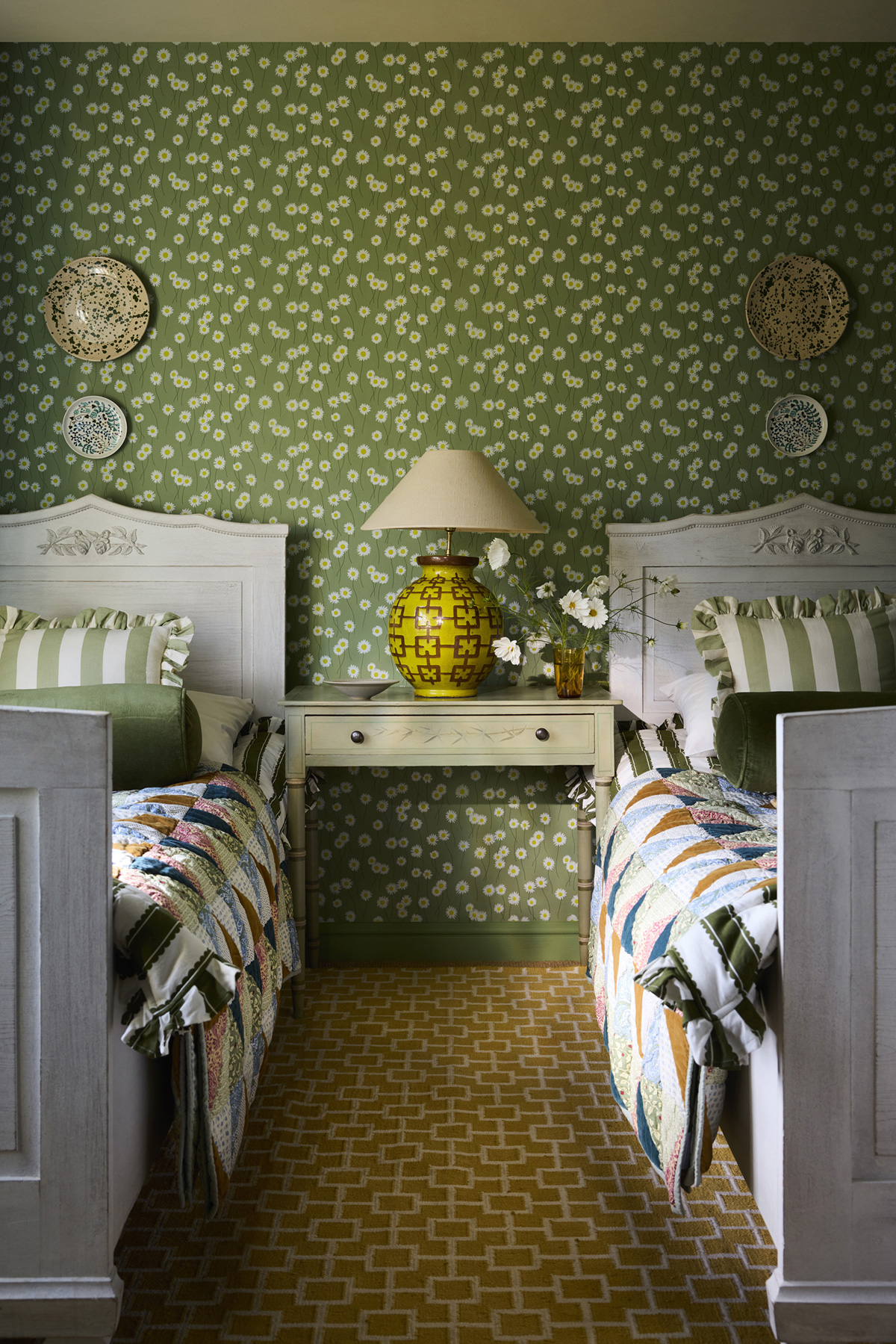 Papier peint Fleur Moon Daisies Garden - In The Garden de Little Greene | Réf. 0234MDGARDE