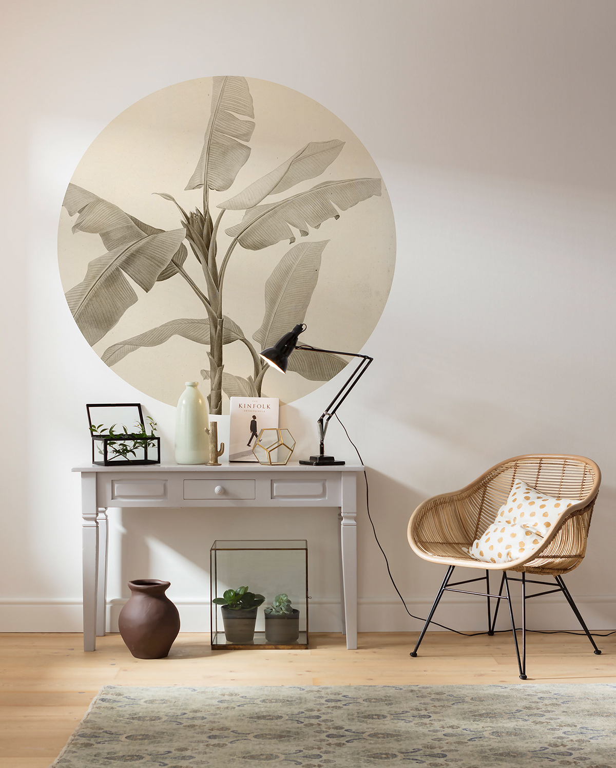 Papier peint adhésif rond Feuillage Banana Plant - Papier peint Komar Le Jardin