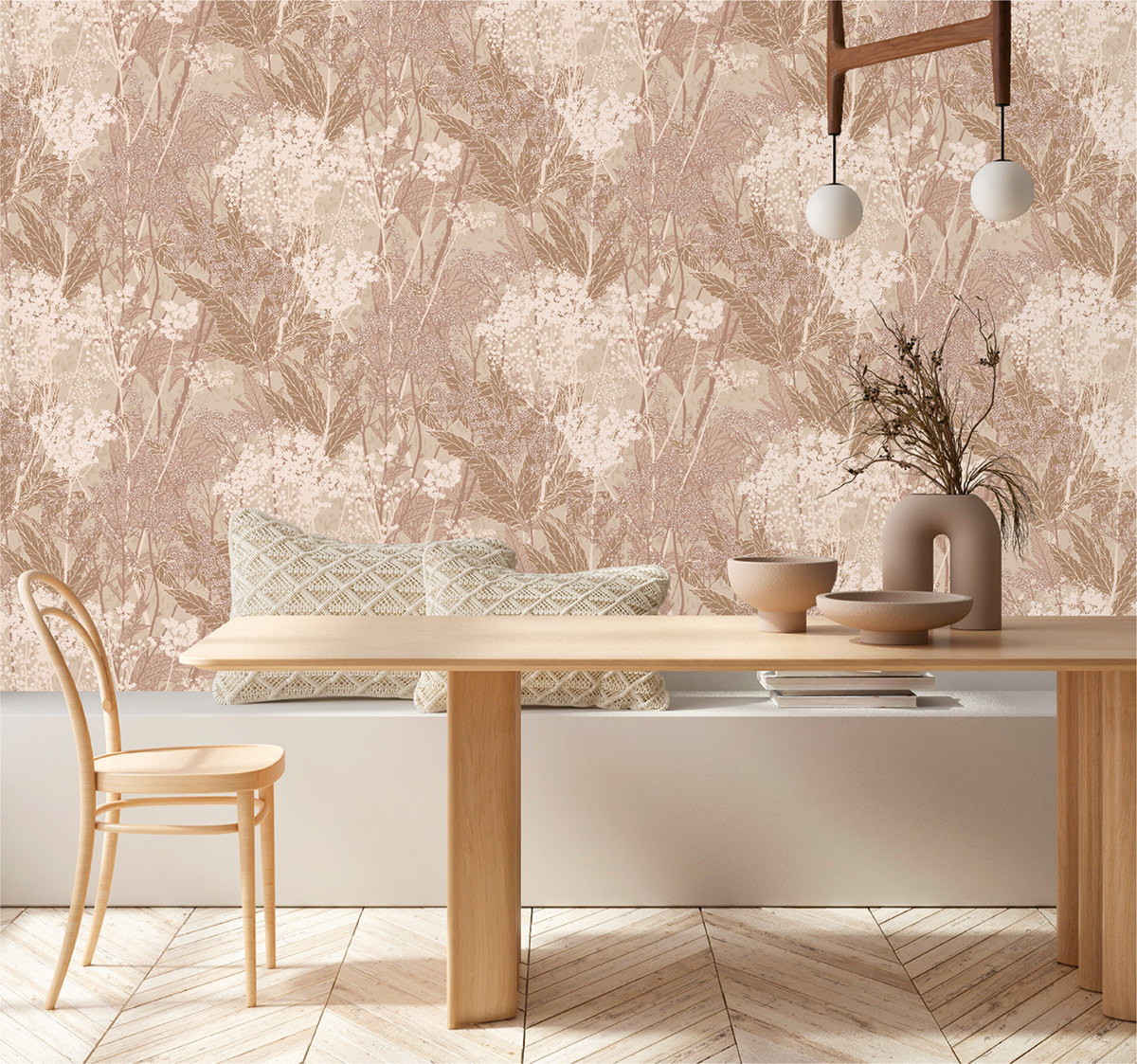 Papier peint Fleur des Champs terracotta - Soline de Lutèce | Réf. LTC-51250310