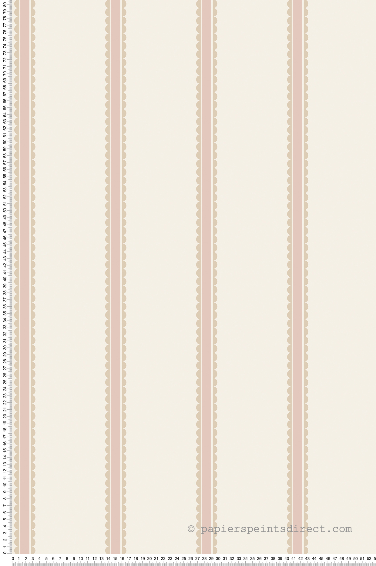 Papier peint Rayures Arrondi Enfant rose beige - Imagine de Lutèce | Réf. LTC-DL27576
