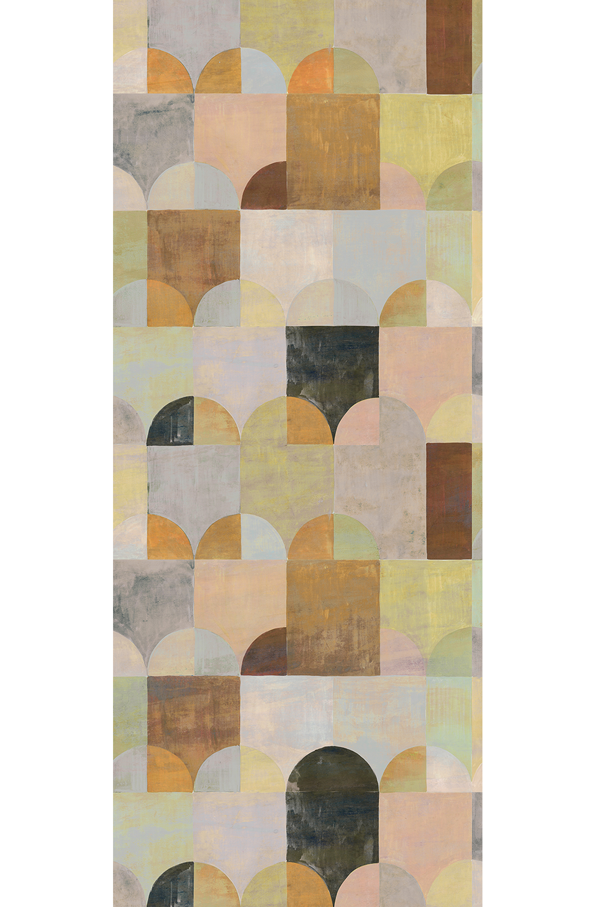 Papier peint panoramique Art Déco Arc orange marron - B H260 - Wall Designs IV de Masureel | Réf. MAS-DG4ILA2042-260