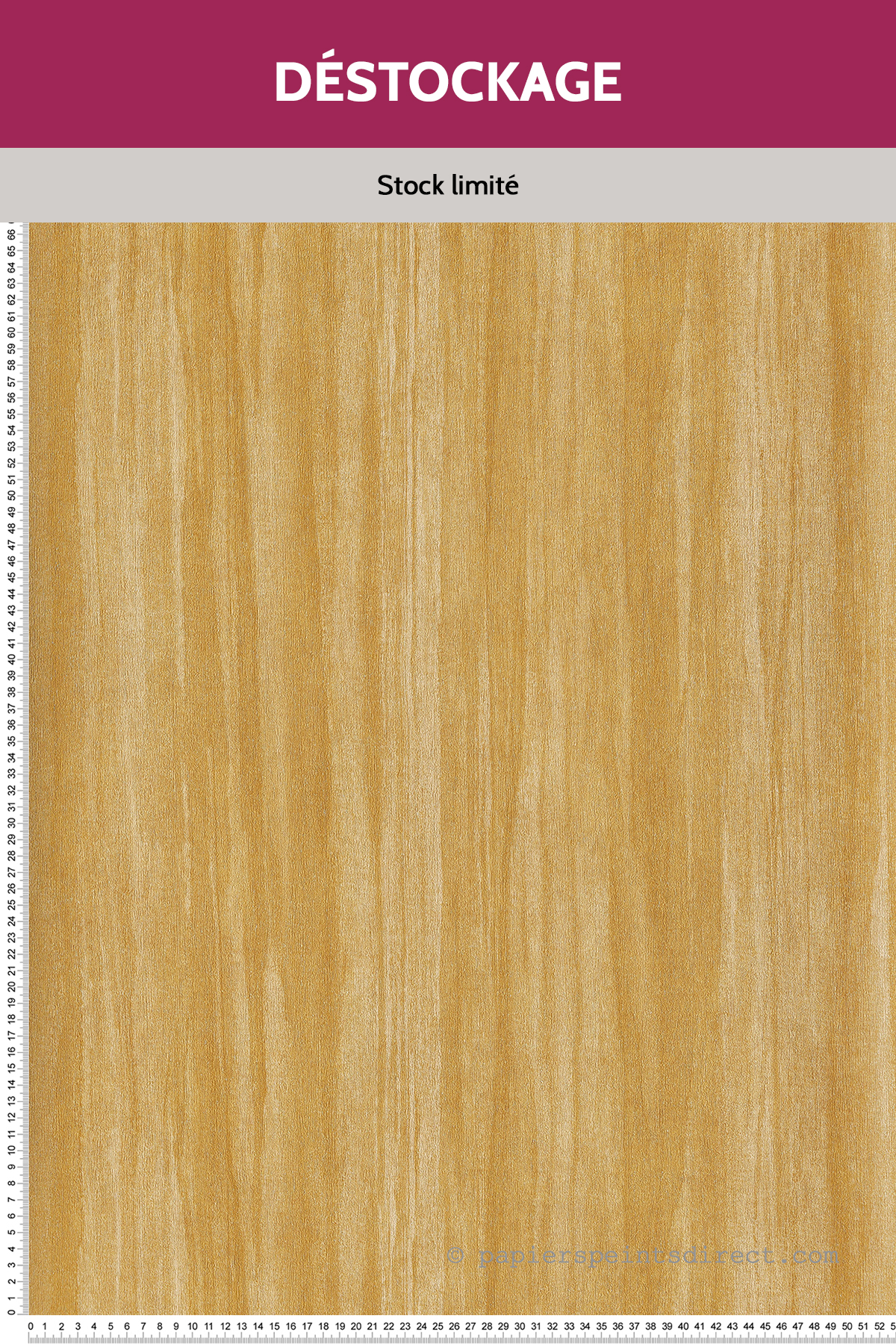 Papier peint Destockage - Faux Uni Eucalyptus jaune - Woods de Casadéco