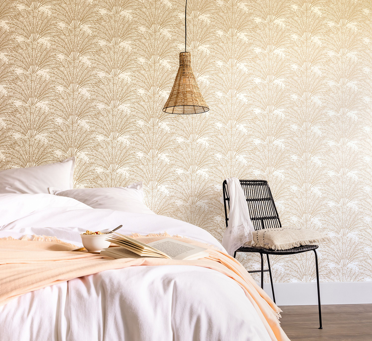 Papier peint Palmier Jardin d'Alhambra doré - Nos Gravures de Casélio | Réf. NGR103020248