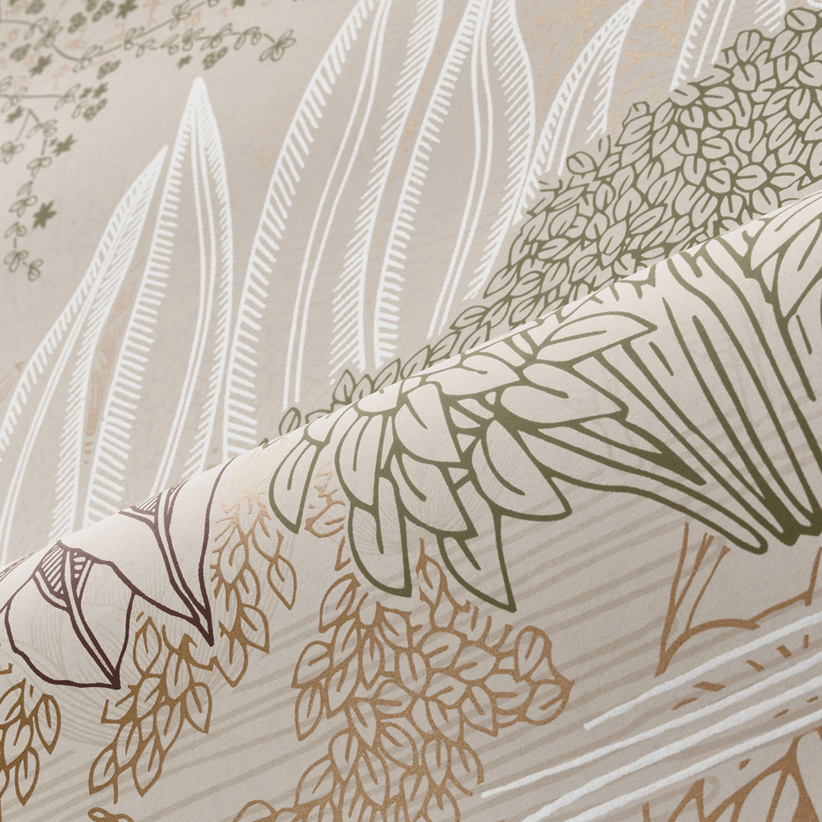 Papier peint Jardin Jasmin beige - Square Jasmin de Casamance | Réf. CAS-75680100