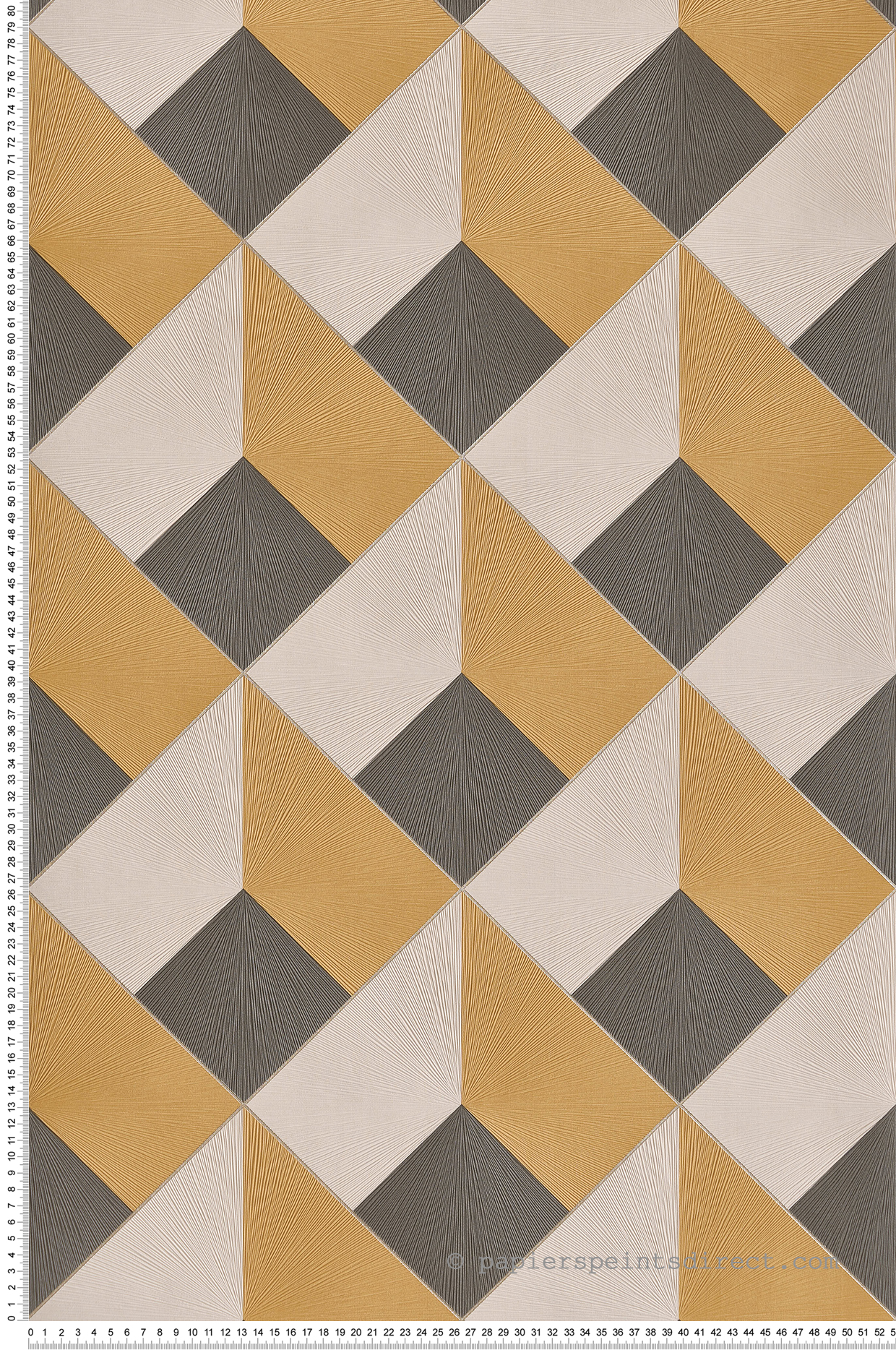 Papier peint Losange Trompe l'Oeil ocre et argenté - Perception de Casadéco | Réf. PERP86512404