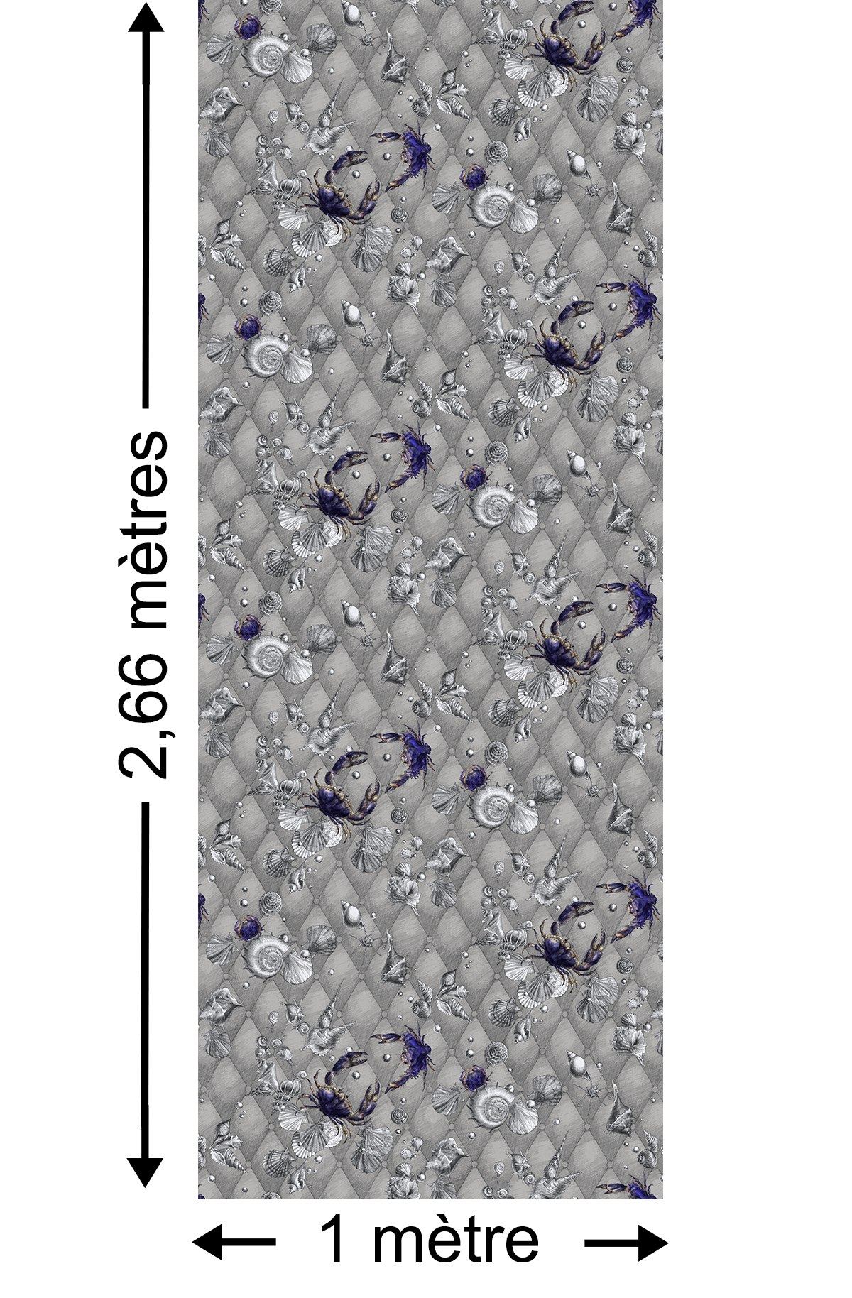 Papier peint Coquillages & Crustacés Gris - Collection Catherine Gran de Edmond Petit