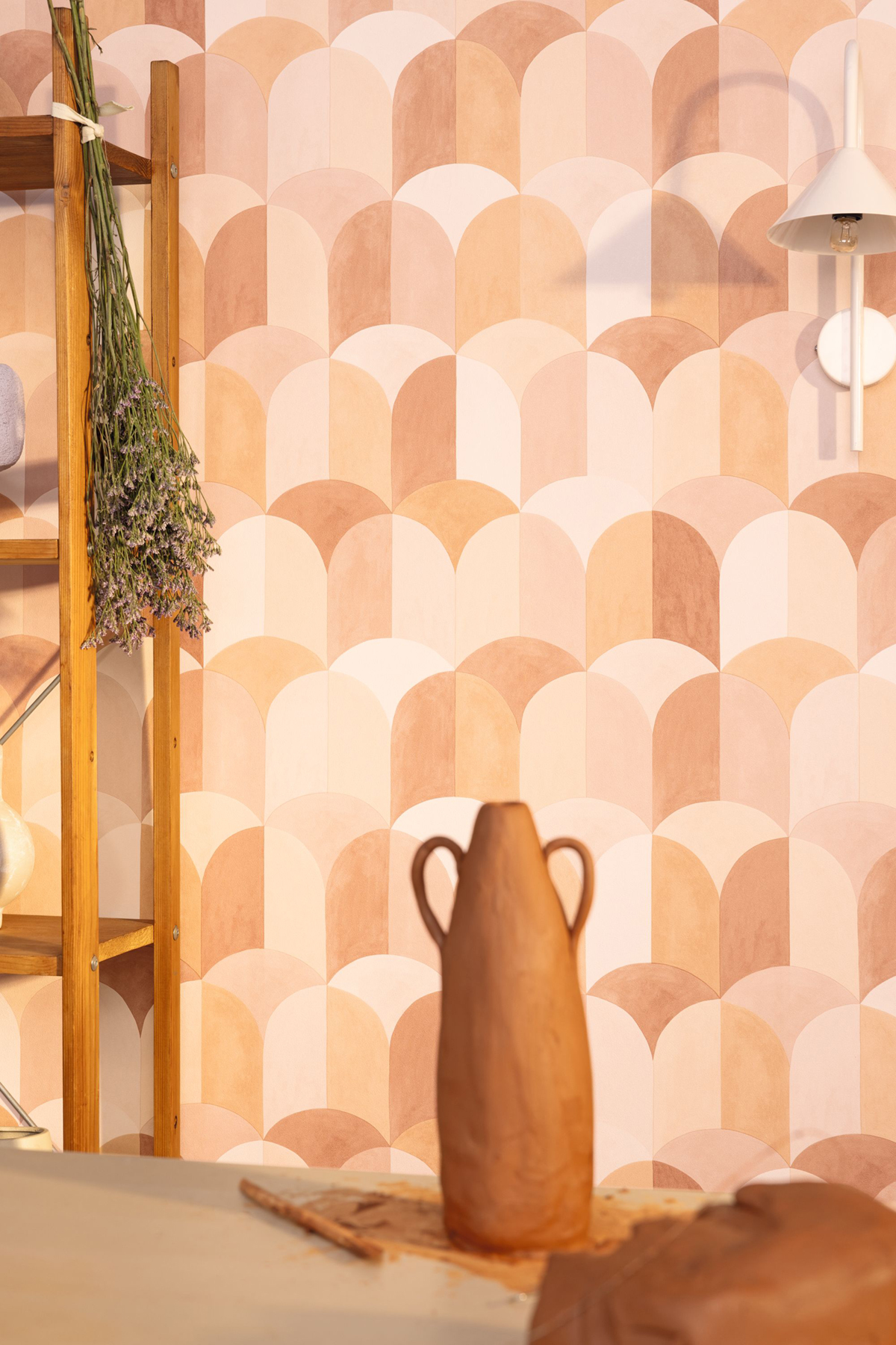 Papier peint Carrelage Bandol terracotta - Azur de Casélio AMB3 | Réf. AZU105448465