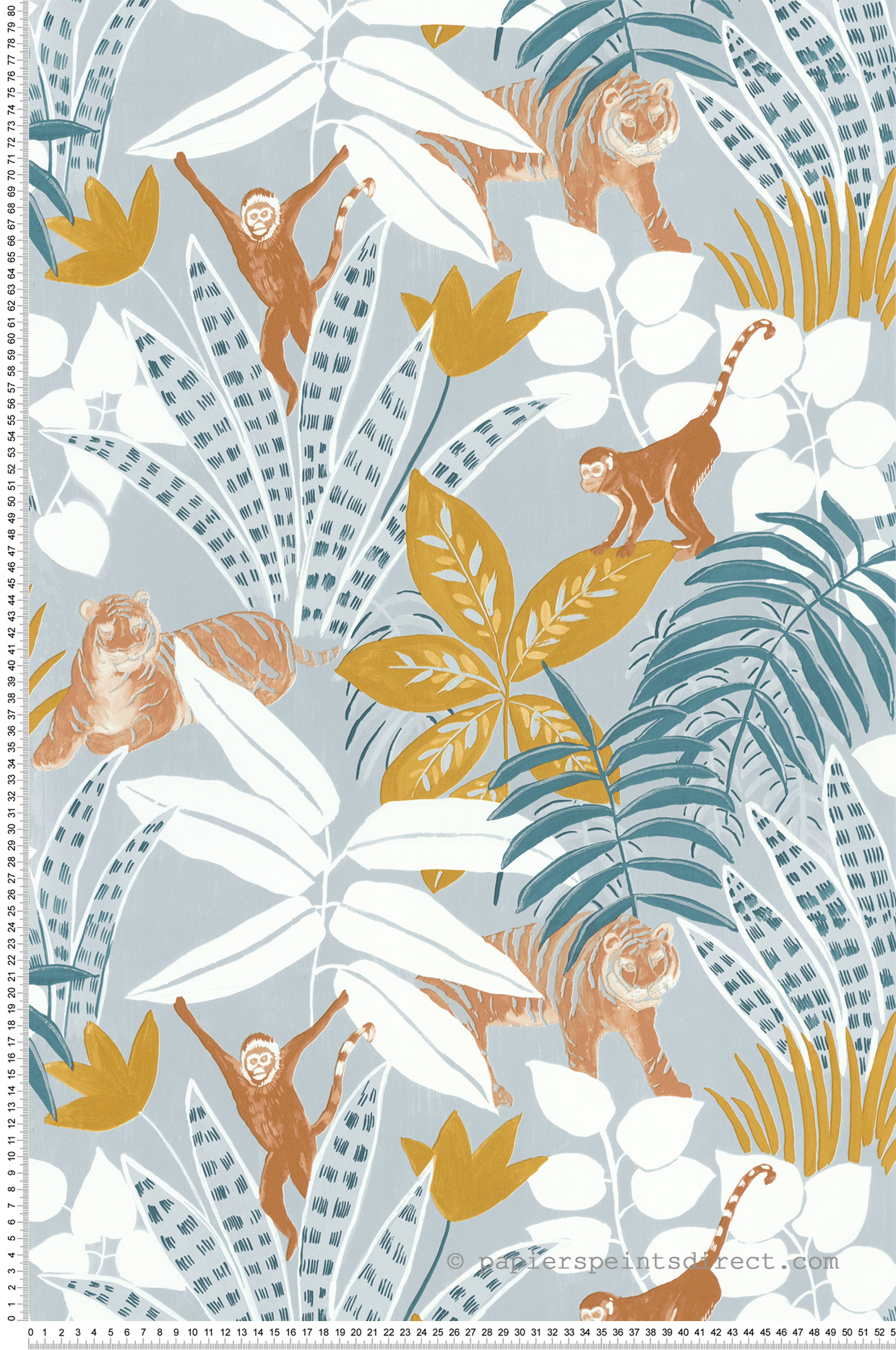 Papier peint Tropical Aventure bleu clair - L'escapade de Casélio | Réf. EPA102316226