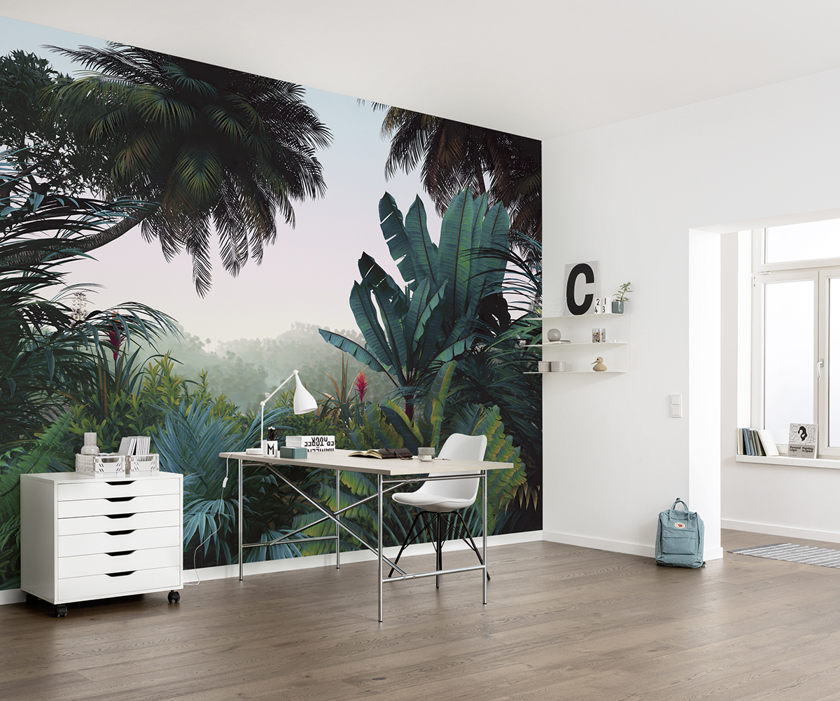 Papier peint panoramique Paysage Tropical Jungle Morning - Papier peint Komar Le Jardin