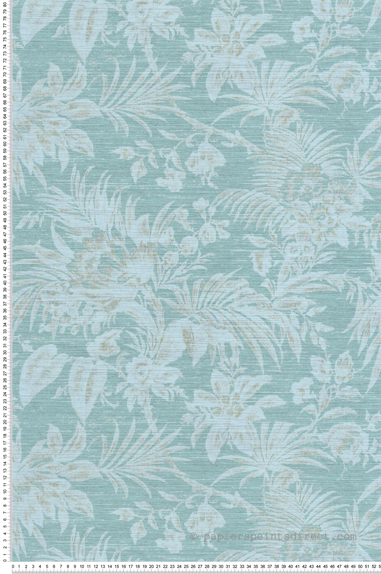 Papier peint Feuillage Tropical Fern turquoise - Five o'clock de Casadeco | Réf. FOCL85786323