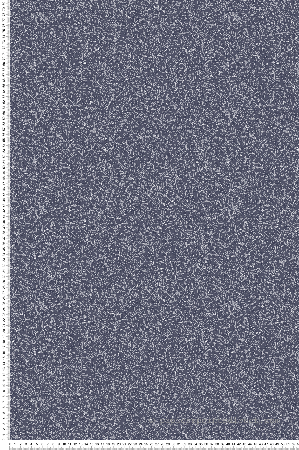 Papier peint Feuille Au Trait bleu - Mini Prints de Lutèce | Réf. LTC-G56697