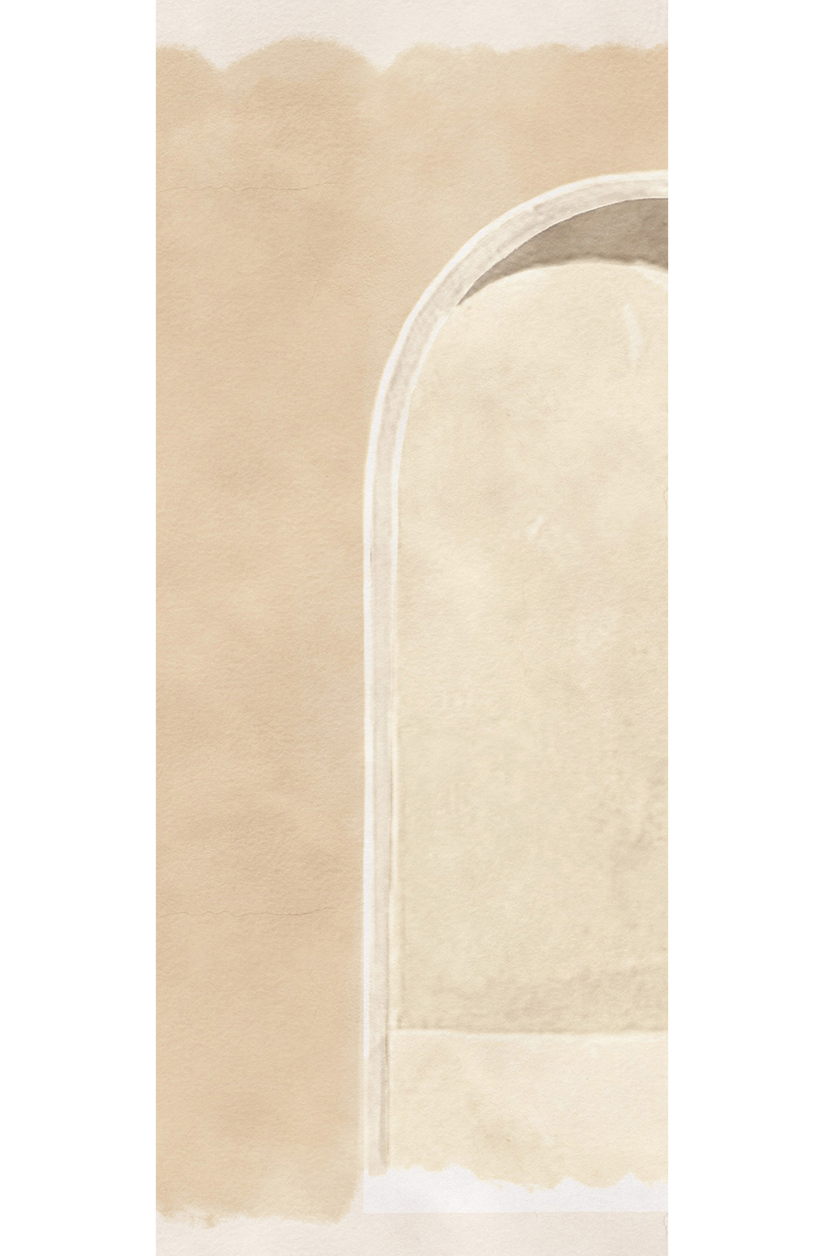 Papier peint panoramique Porte Alcove beige - A H260 - Terra de Masureel | Réf. MAS-DGALC1031-260