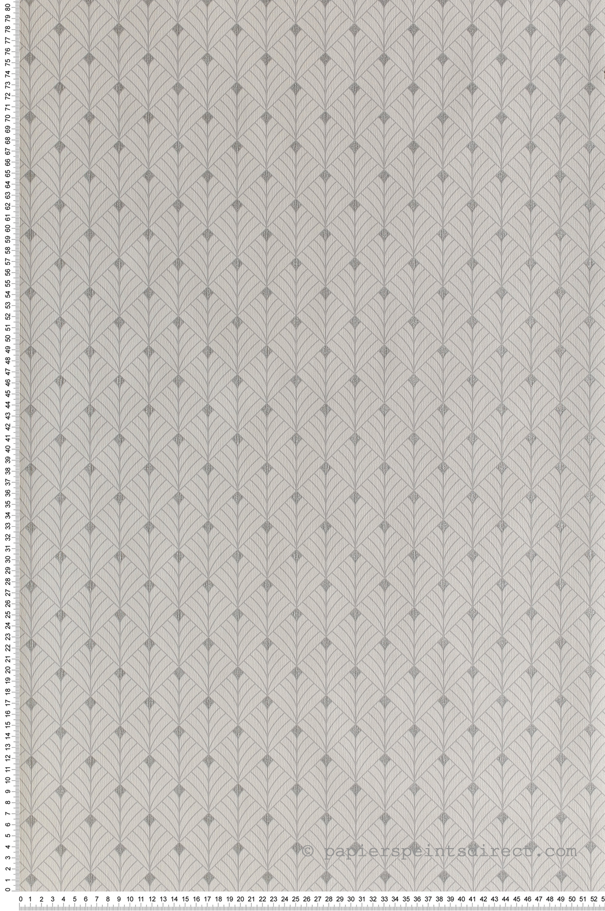 Papier peint art déco Mistinguett blanc/gris/argenté - Scarlett de Casélio | Réf. SRL100430099