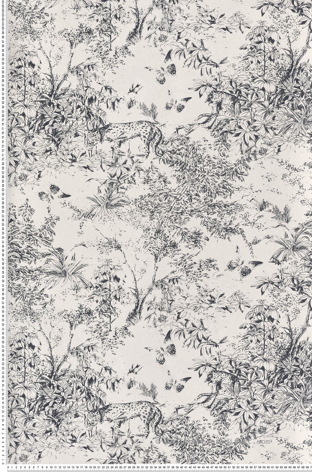 Papier peint Toile de Jouy Scène noir et blanc - Amazone de Masureel | Réf. MAS-ZON202