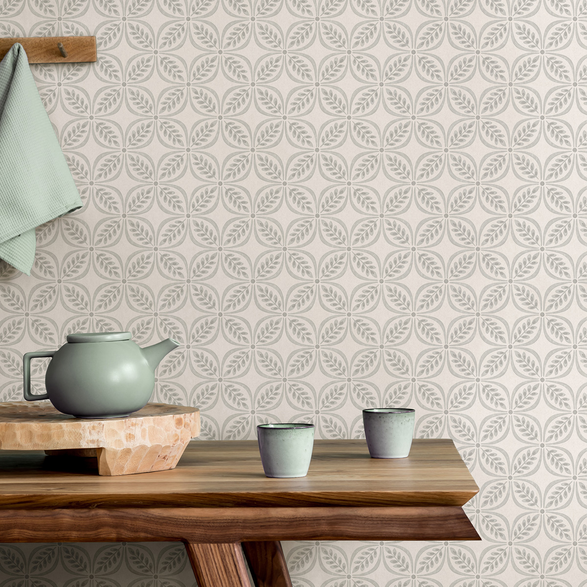 Papier peint Pétales Trellis Morgrove gris - Beaux Arts de Lutèce AMB1| Réf. LTC-M1833