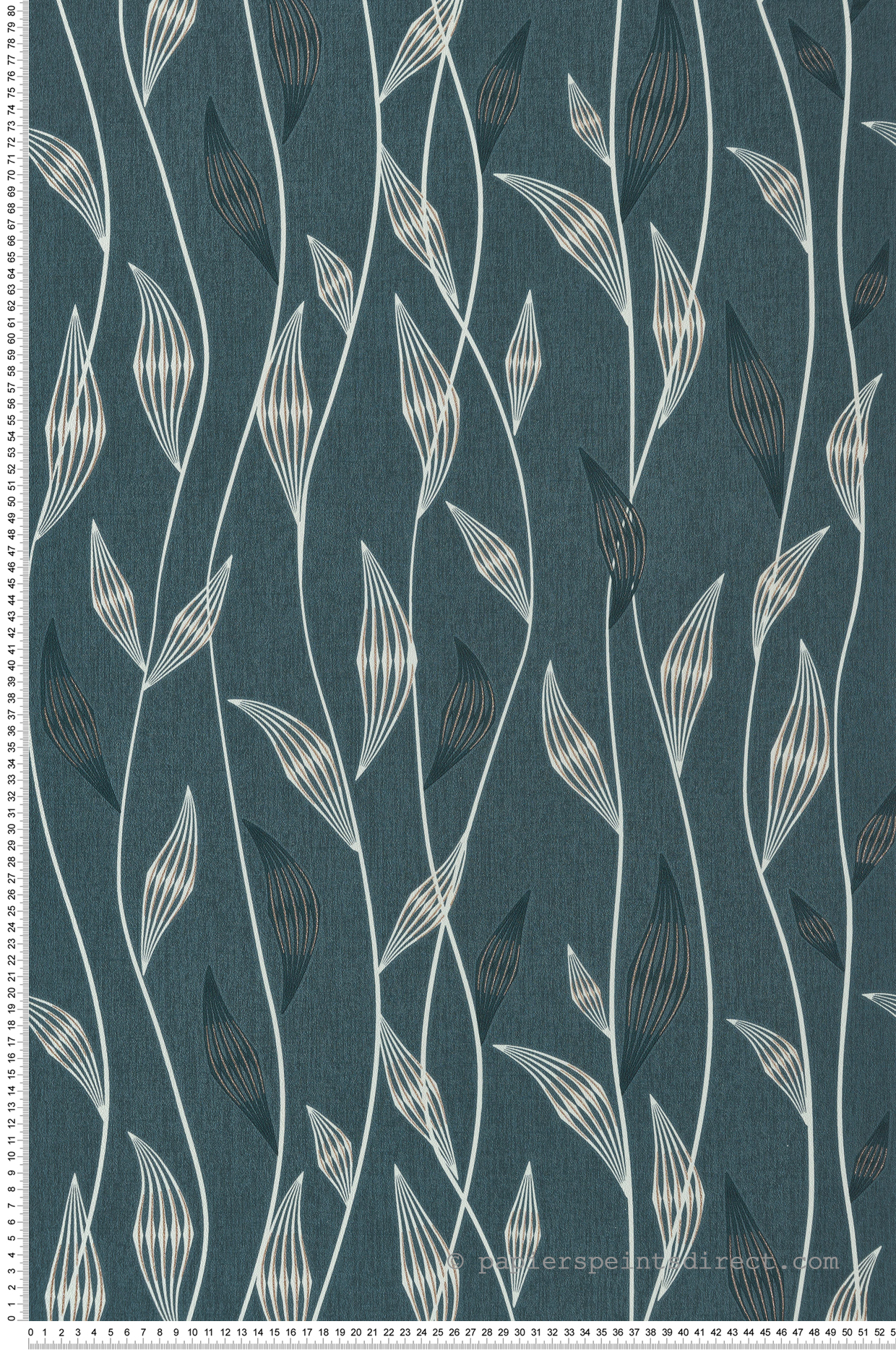 Papier peint Feuille Art Déco vert paon - Les Essentiels de Lutèce | Réf. LTC-11211214