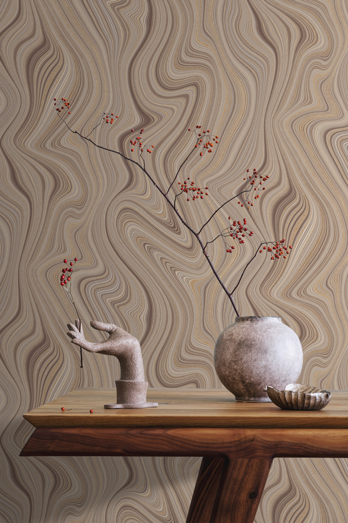 Papier peint Pierre Précieuse marron doré - Boca Chica de Montecolino | Réf. MC-SO27052