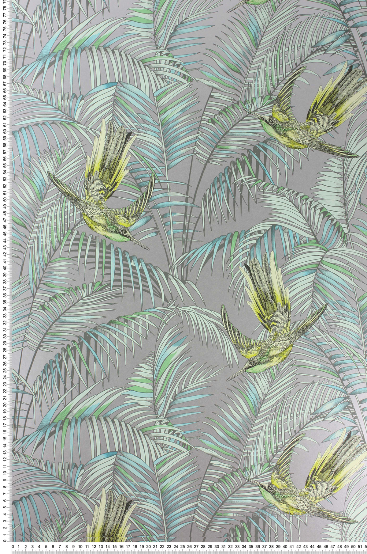 Papier peint Oiseaux et Palmier argenté et jaune - The Wallpaper Collection de Matthew Williamson | Réf. OSB-W6543-05