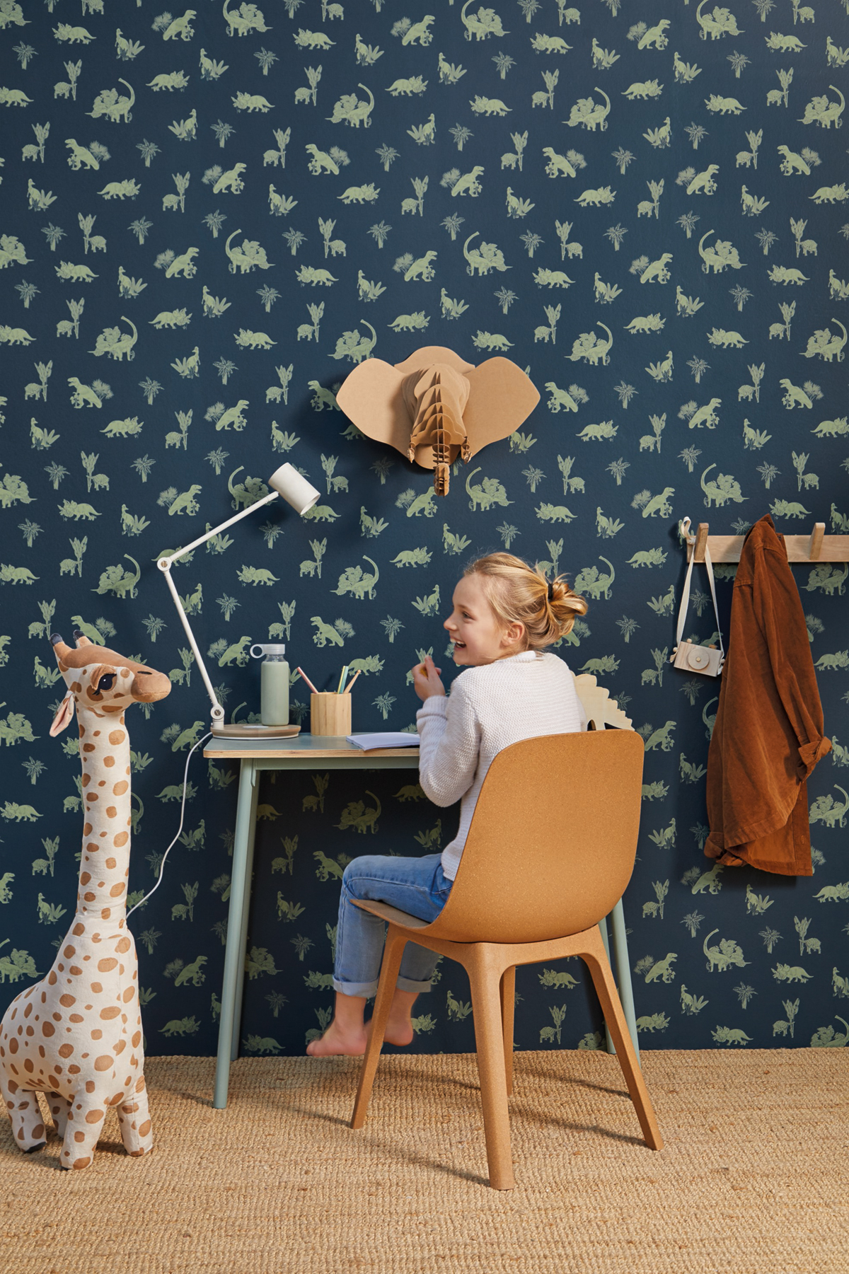 Papier peint Dinosaure Jurassic World bleu - Our Planet de Casélio AMB | Réf. OUP101936900