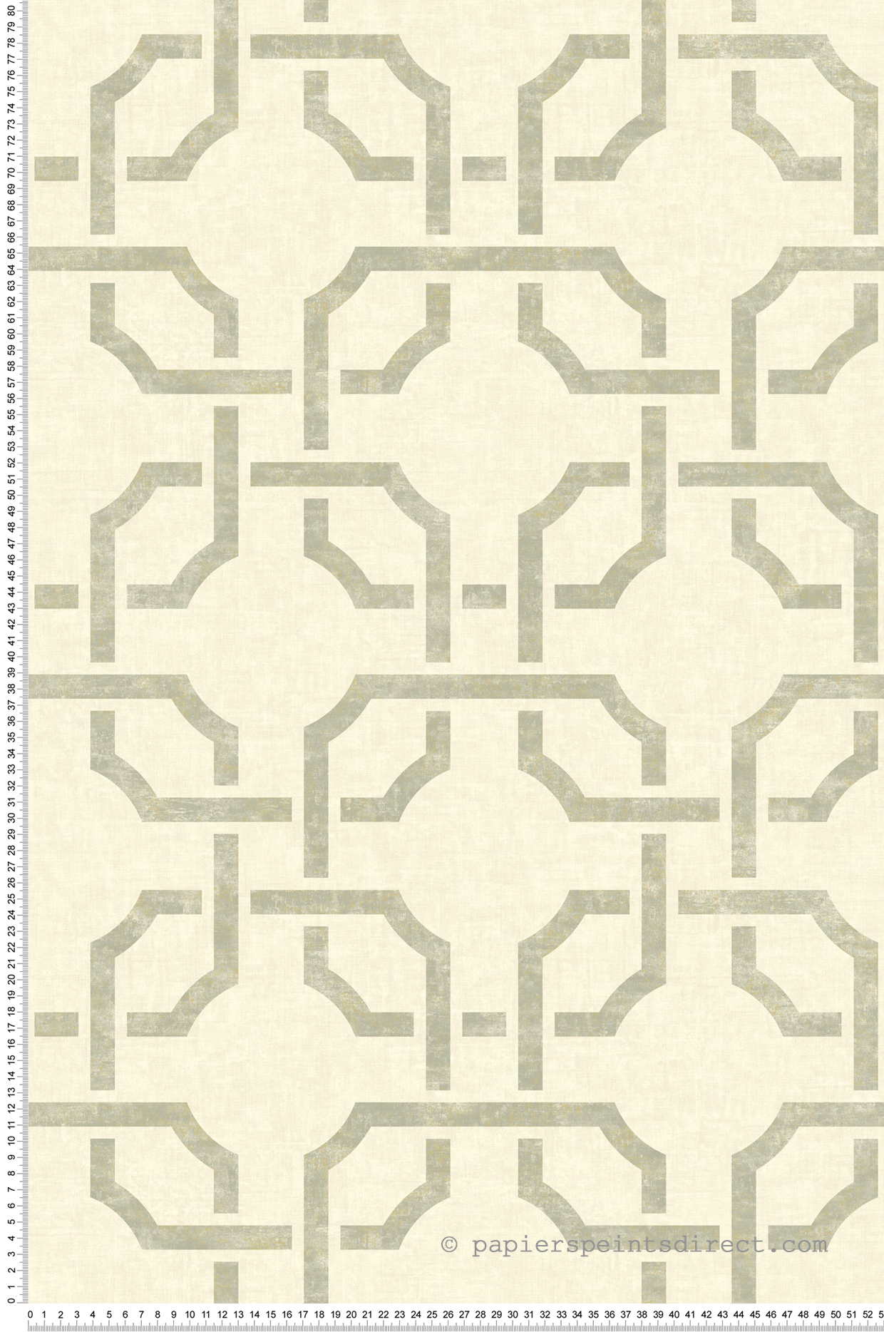 Papier peint Géométrique Mosaïque vert de gris et doré - Vienne de Casadéco | Réf. VIEN87357117