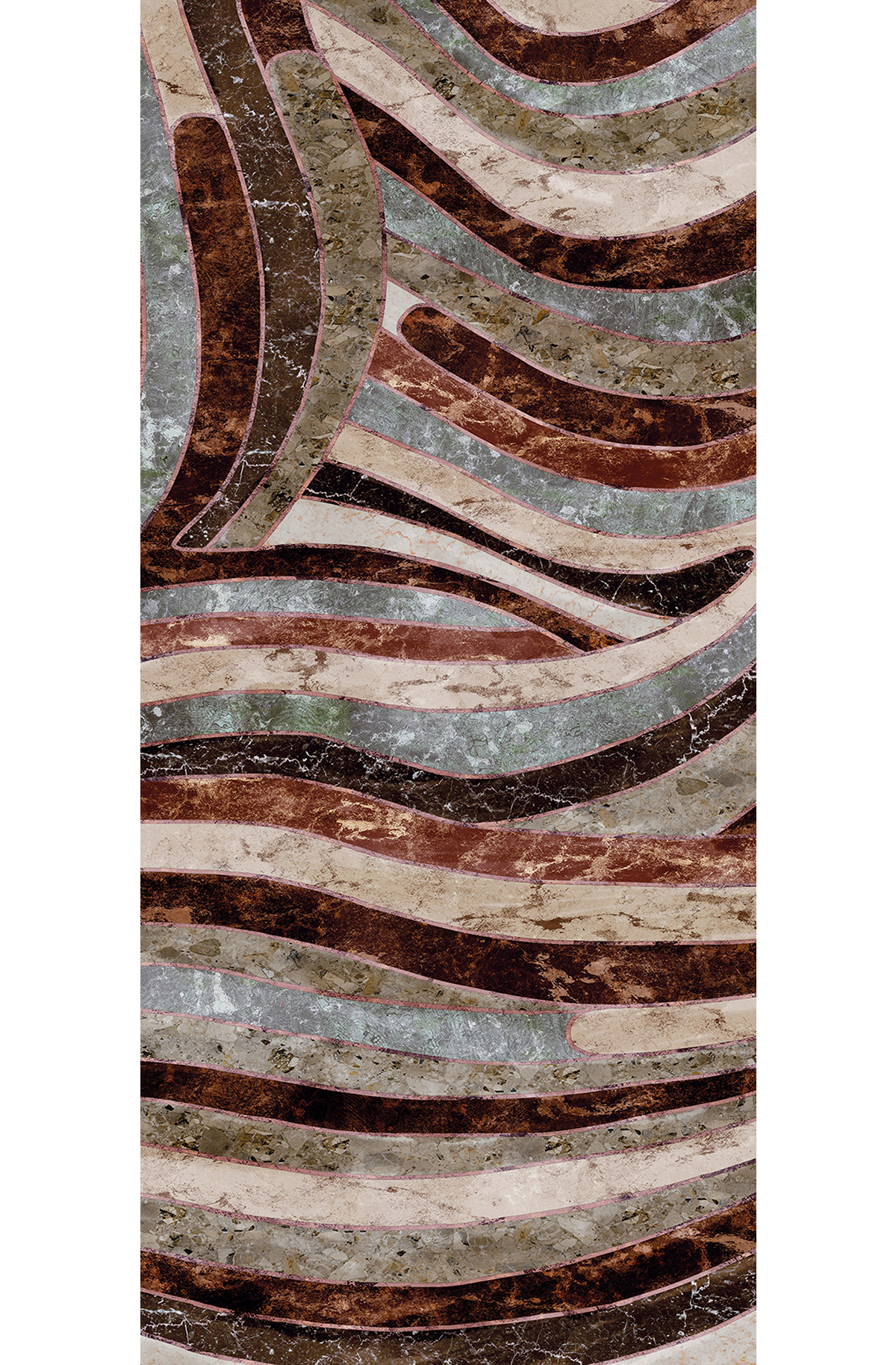 Papier peint panoramique Marbre Serpentine marron - C H260 - Rock de Masureel | Réf. MAS-DGROC2043-260