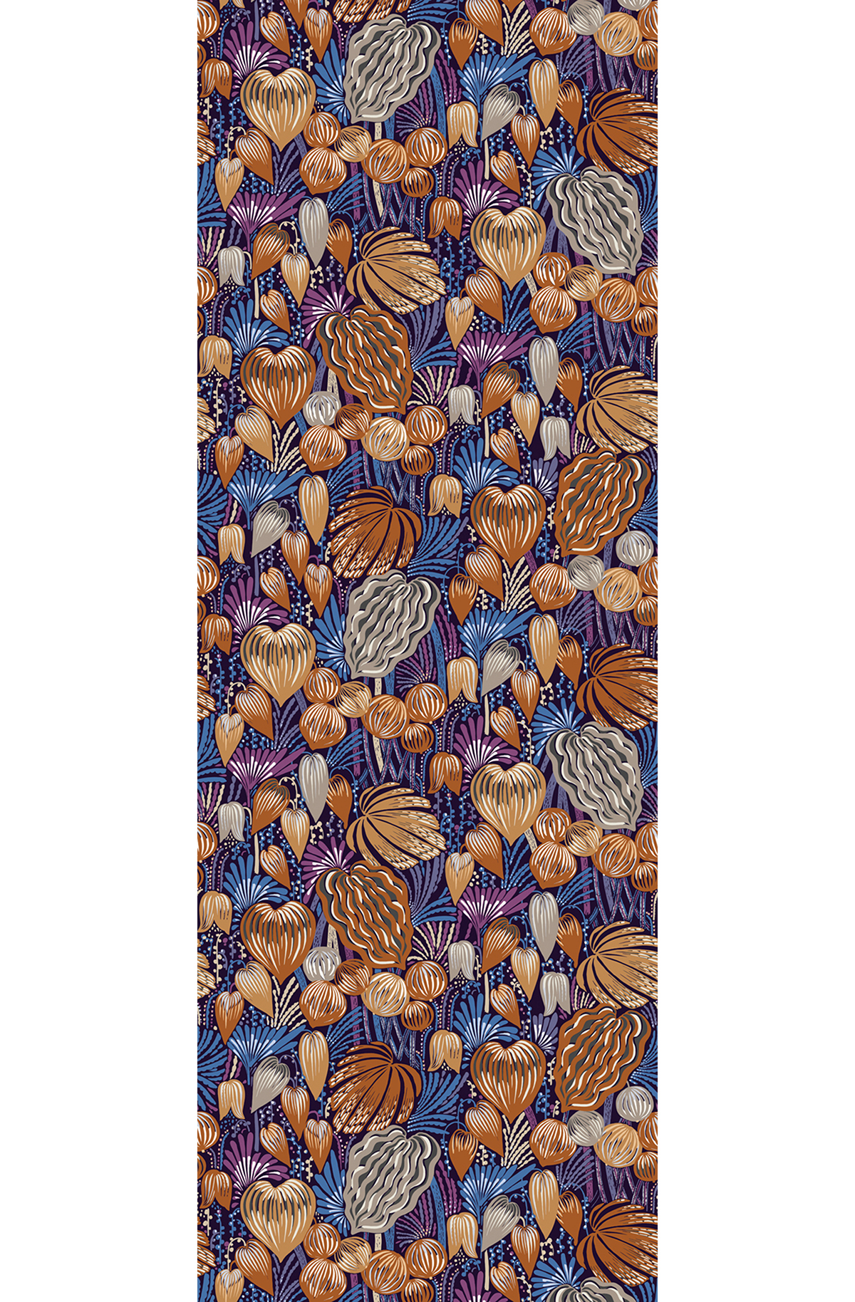 Papier peint panoramique Jungle Exotique Pomona violet - A H260 - Mysa de Masureel | Réf. MAS-DGYSA1021-260