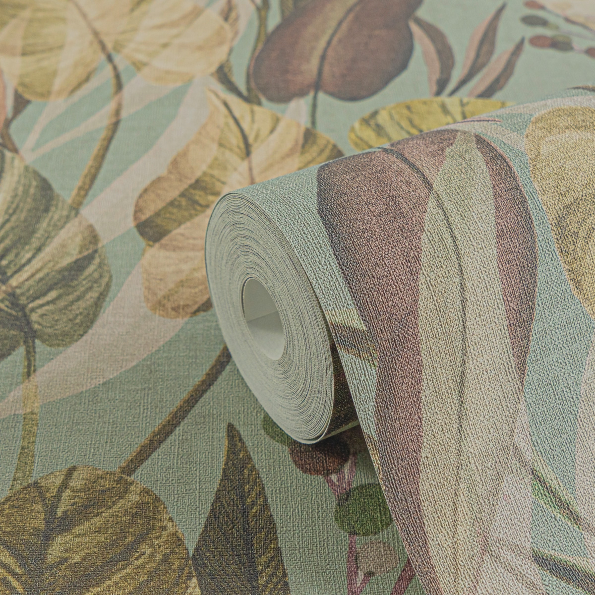 Papier peint Palmes Exotiques vert sauge - Anna D'Andrea d'A.S. Création AMB4| Réf. AS-782193