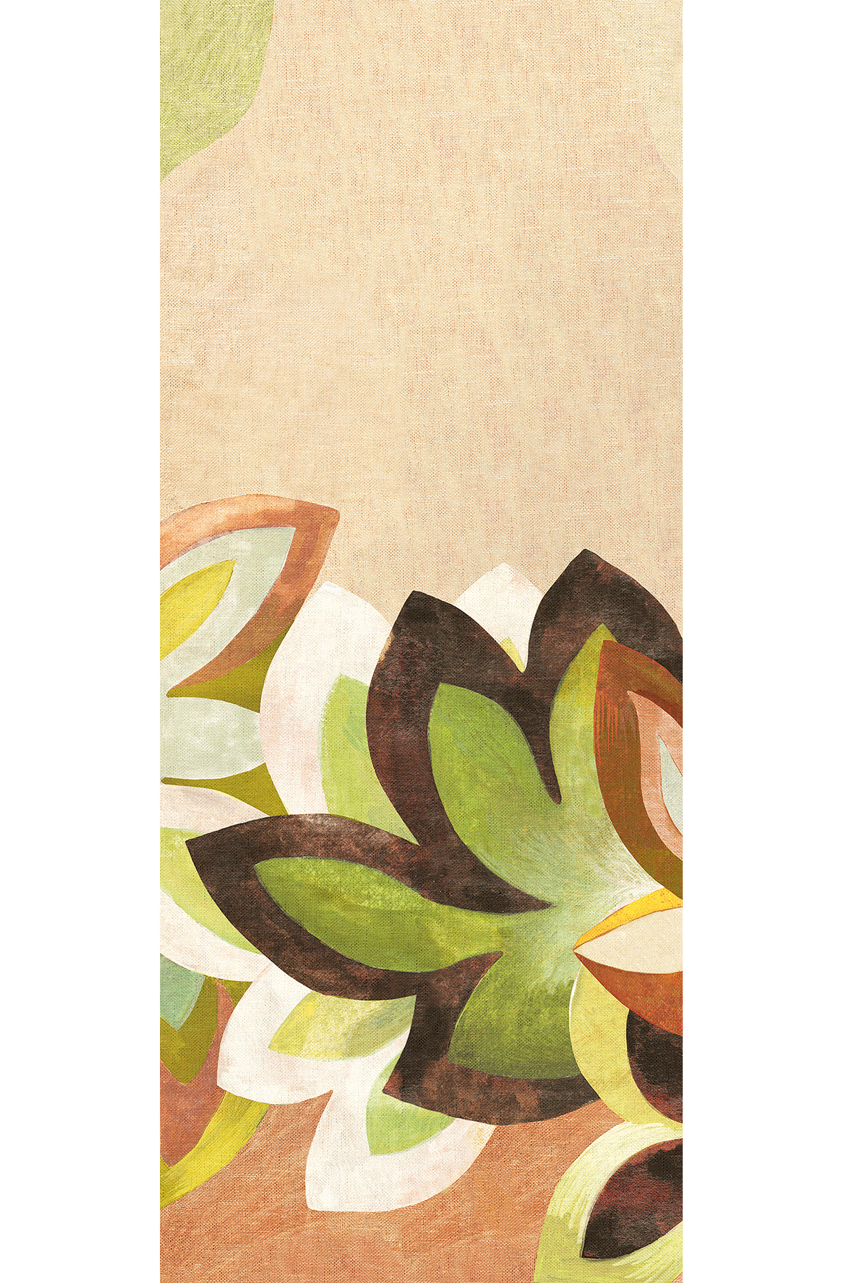 Papier peint panoramique Feuille Somerset vert marron - B H260 - Rhapsody de Masureel | Réf. MAS-DGRHA2032-260