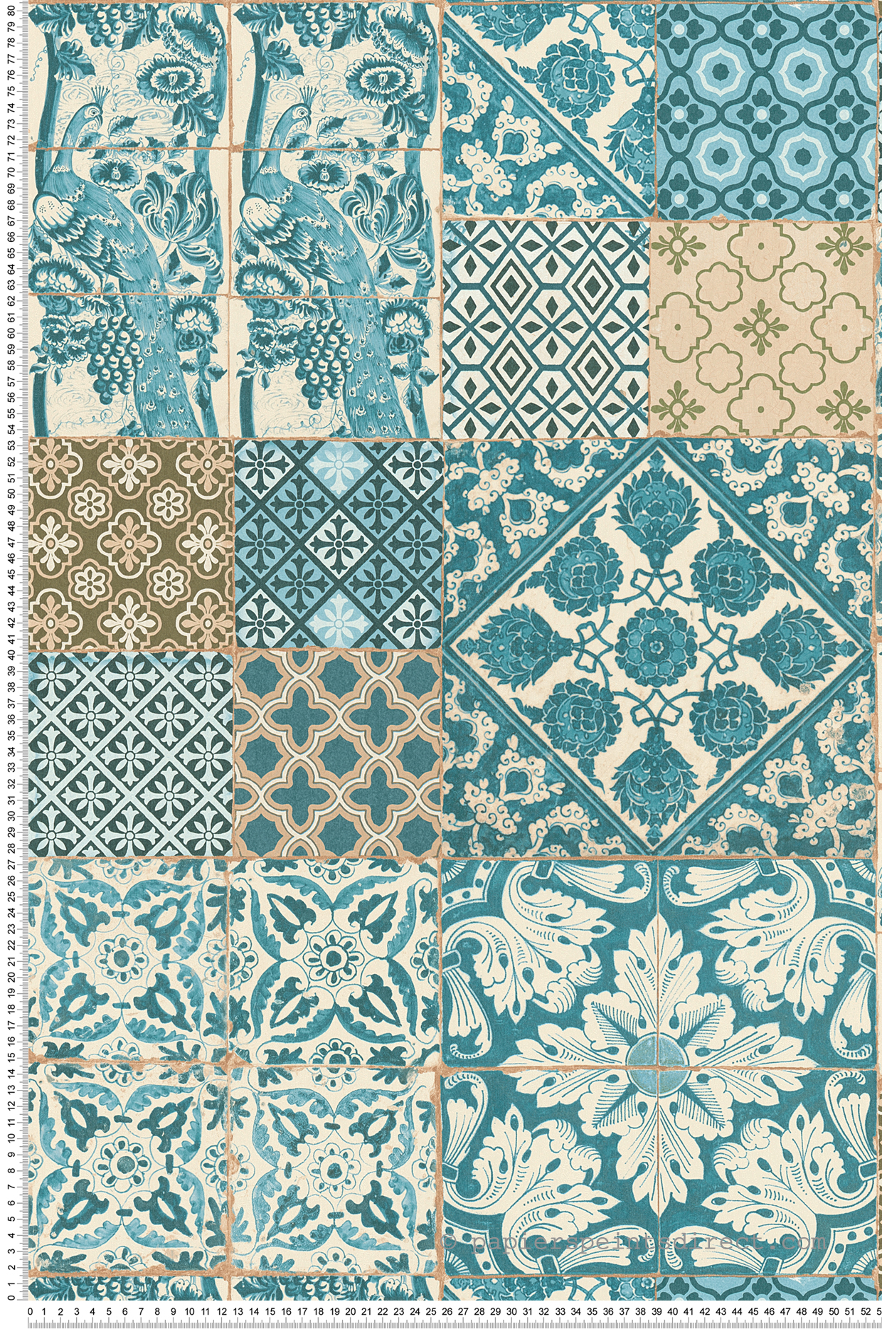 Papier peint Carreaux de ciment vert canard - Metropolitan Stories d'AS Création | Réf. SP14677