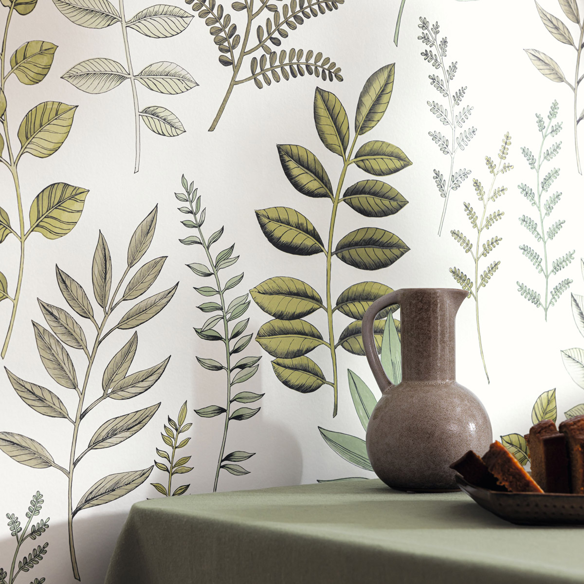 Papier peint Végétaux Florium vert d'eau - Art of Botany de Casélio AMB2 | Réf. AOB106660782