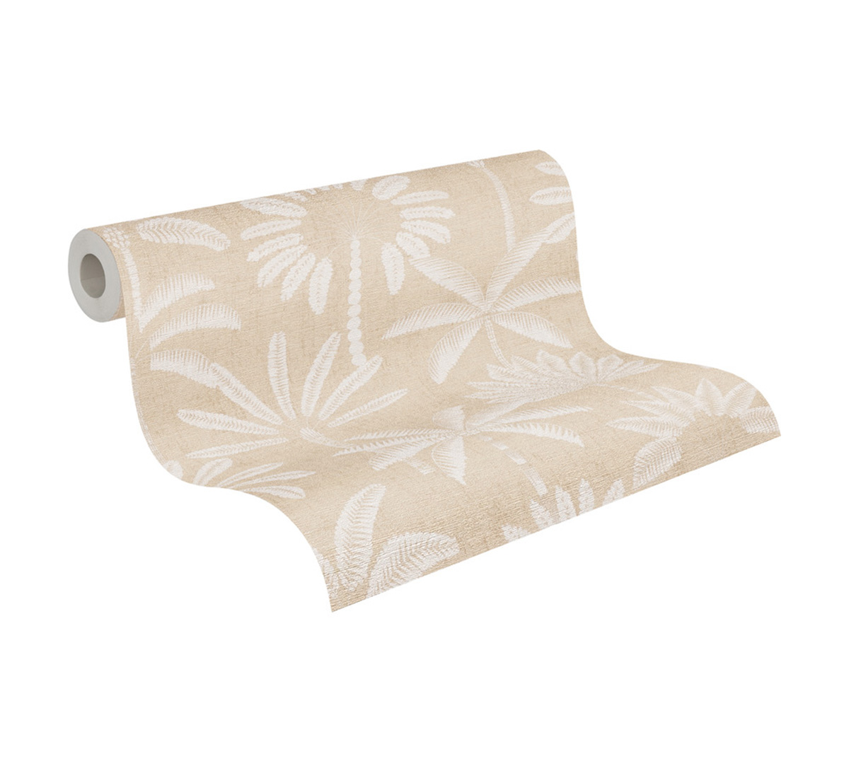 Papier peint Palmier Oasis blanc beige - Cuba 2 d'A.S. Création AMB3 | Réf. AS-791631