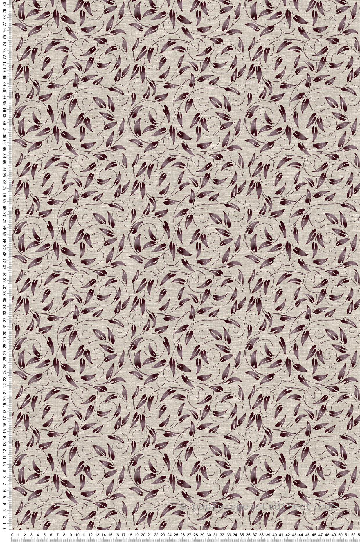 Papier peint Guirlande Feuille Liberty bordeaux prune - The Wall Llewelyn-Bowen de Lutèce | Réf. LTC-LB25162
