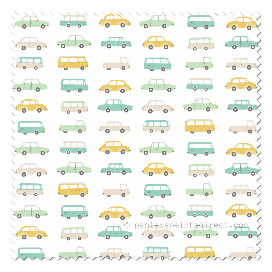 Tissu enfant Voitures turquoise - Happy Dreams de Casadéco | Réf. HPDM83247215