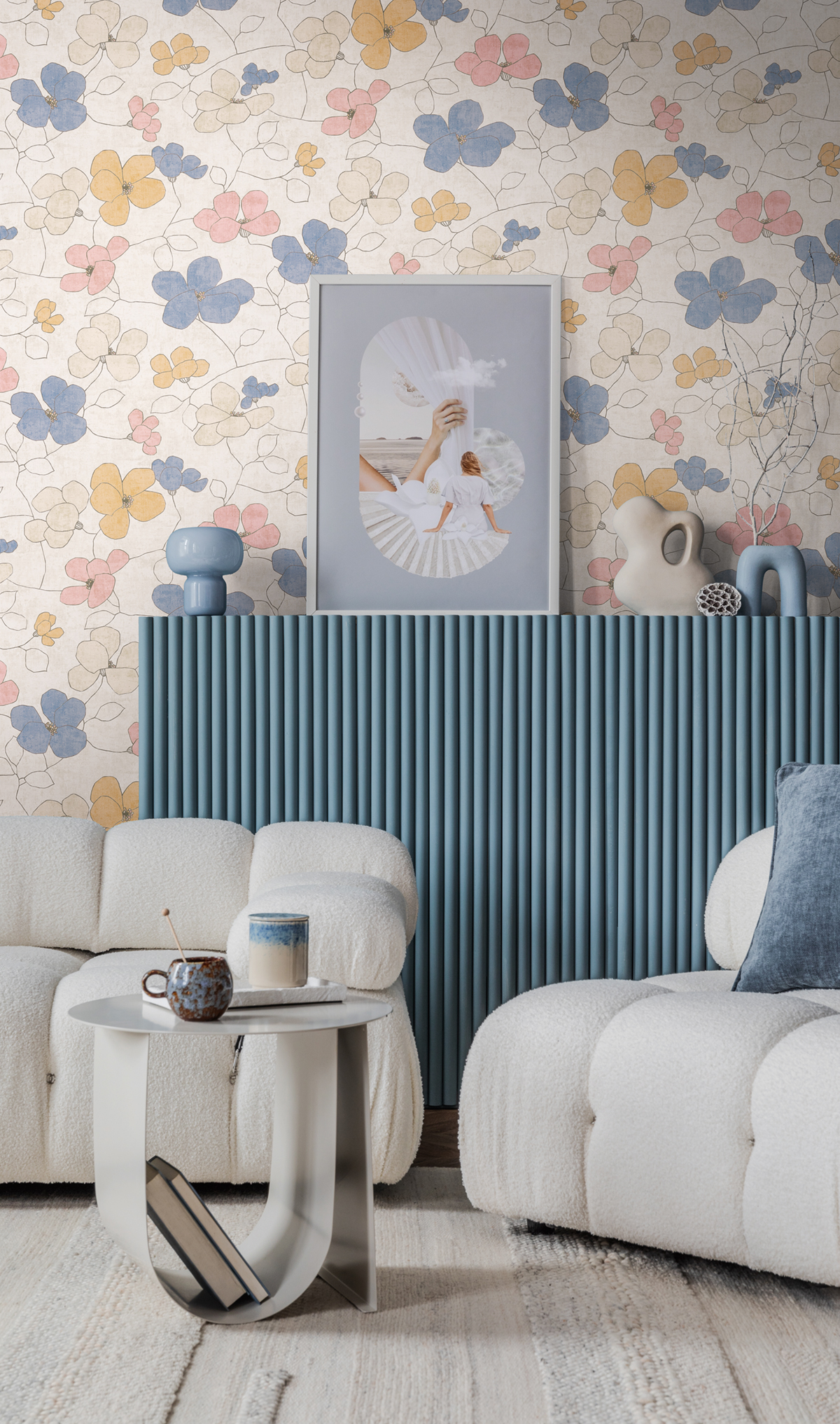 Papier peint Scandinave Fleurs Anémones multicolore - Nordic Feeling d'A.S. Création AMB2 | Réf. AS-791472