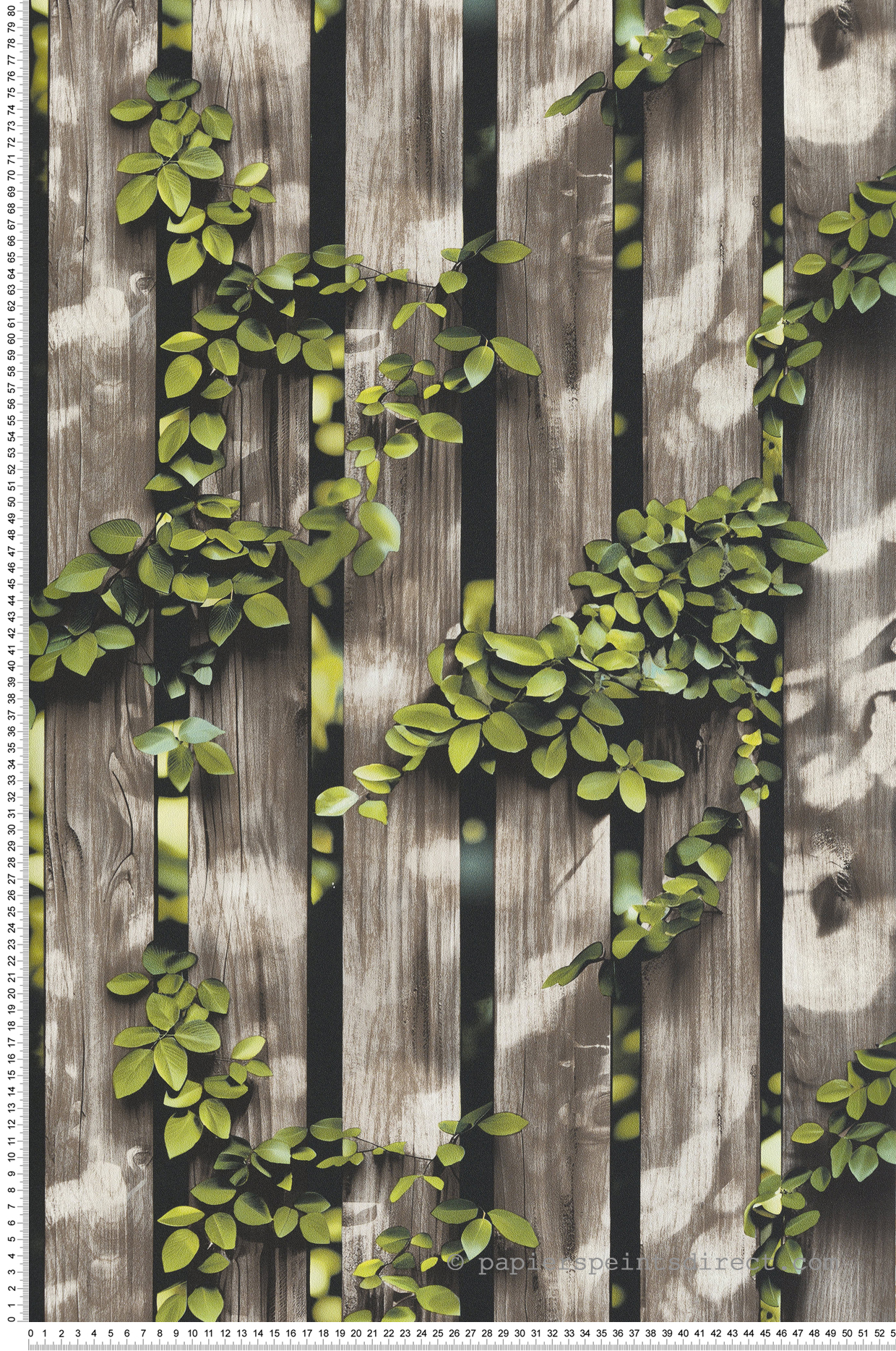 Papier Peint Palissade Végétaux Bois marron - Illusion d'Ugépa | Réf. UGP-M88908