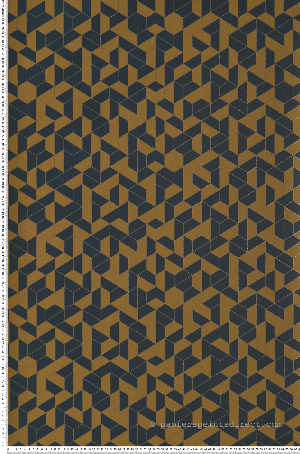 Papier peint Géométrique Mosaic moutarde - Delta de Casamance | Réf. CAS-74580408