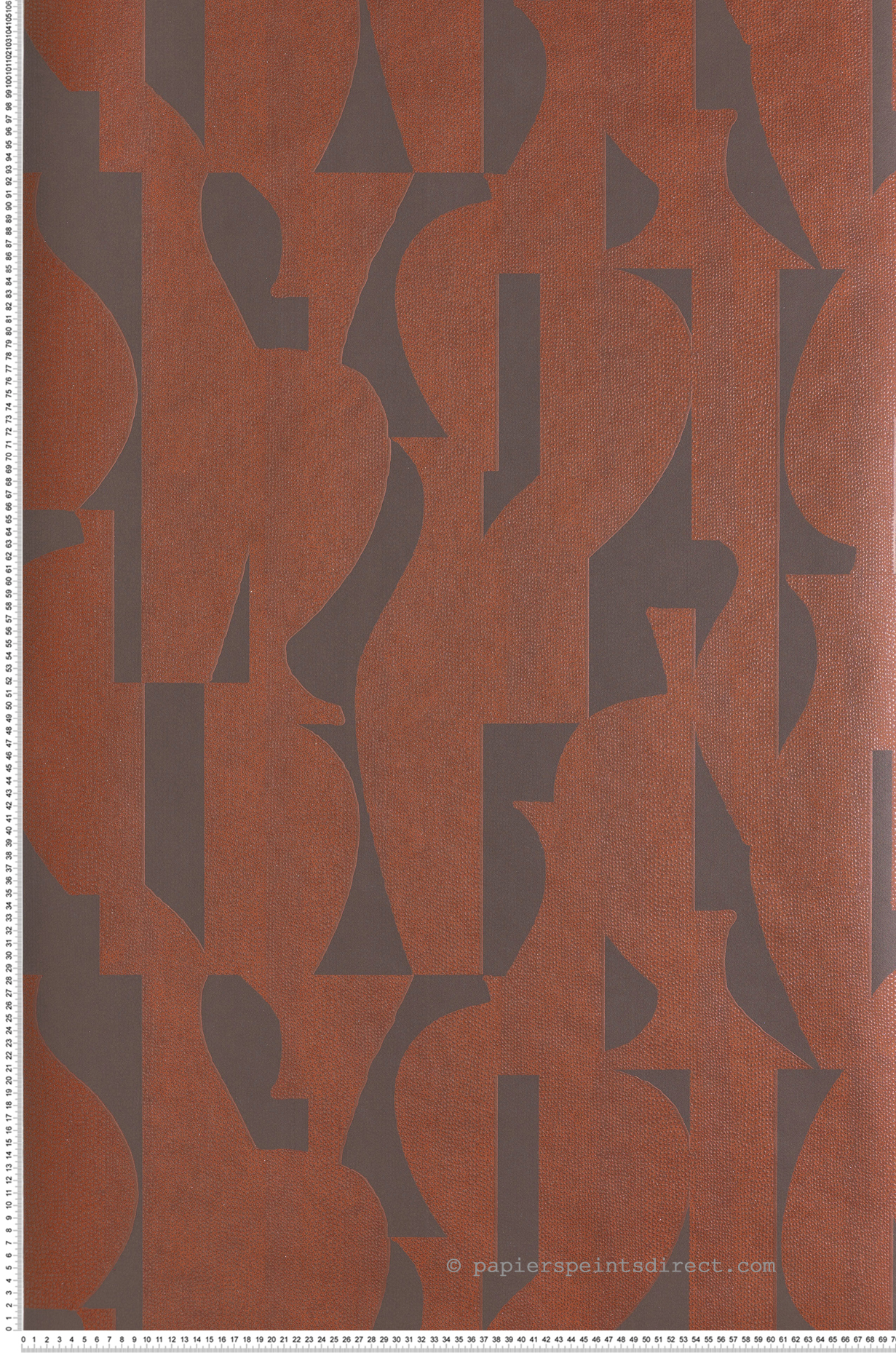 Papier peint Vase Graphique Tasos terracotta métallisé - Terra de Masureel | Réf. MAS-TER302