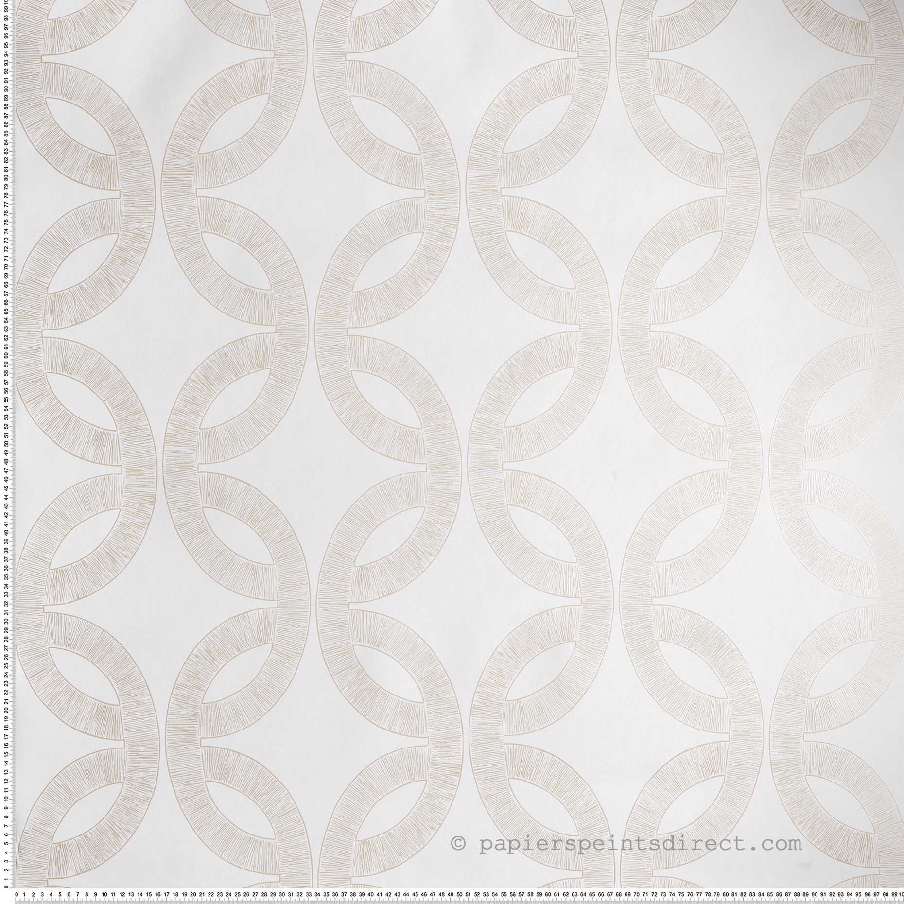 Papier peint Feuilles Géométriques Etienne ivoire doré - Isadora de Casamance | Réf. CAS-70692038