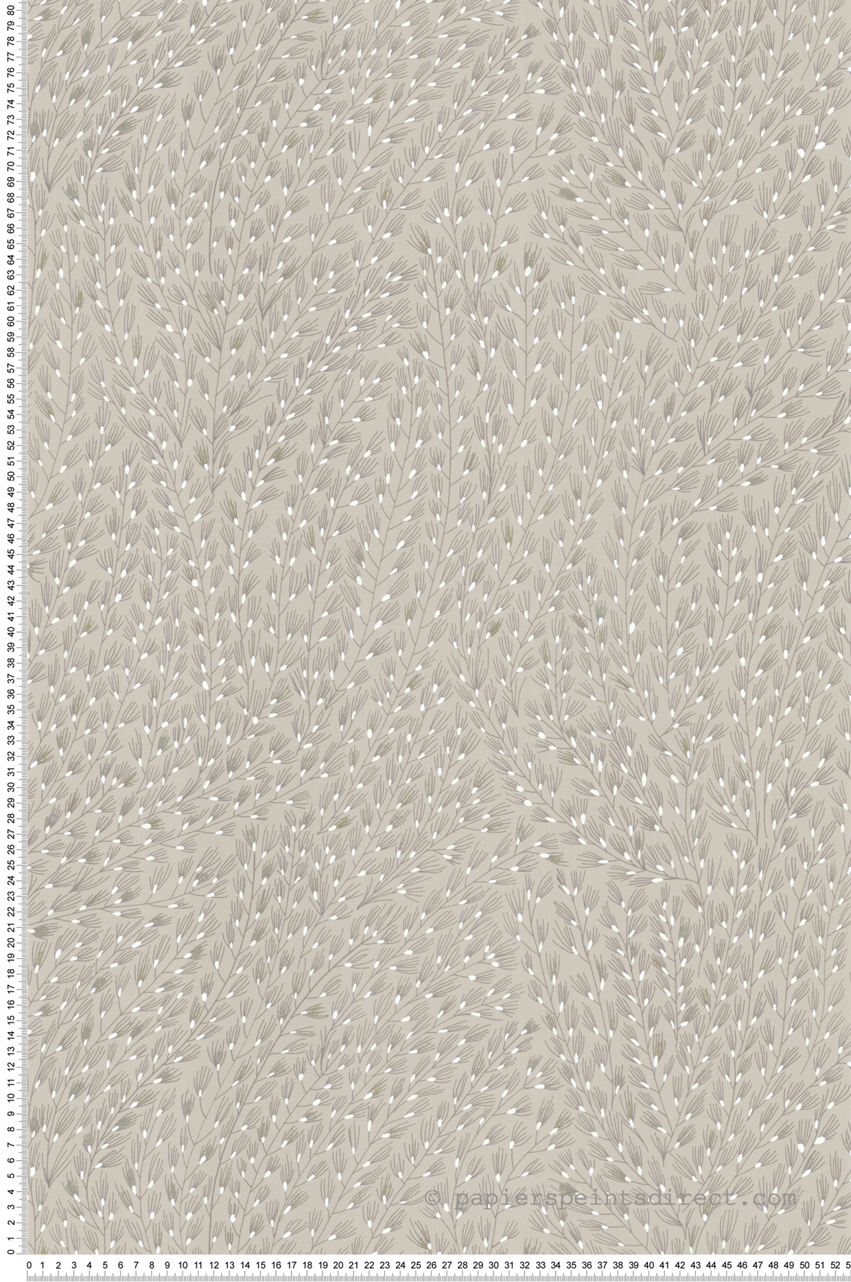 Papier peint Semis Feuillage grège - Soline de Lutèce | Réf. LTC-51250608