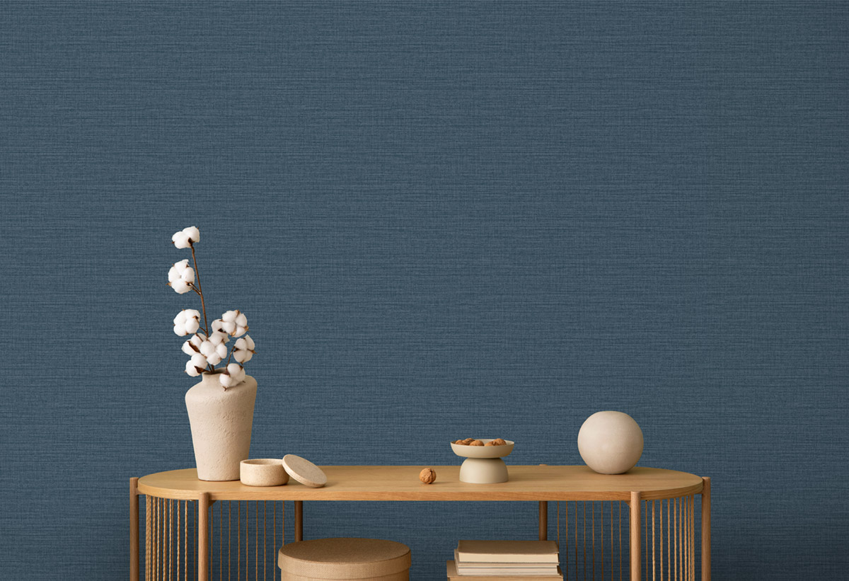 Papier Peint Uni Chiné bleu marine - Flora d'Ugépa | Réf. UGP-M72001