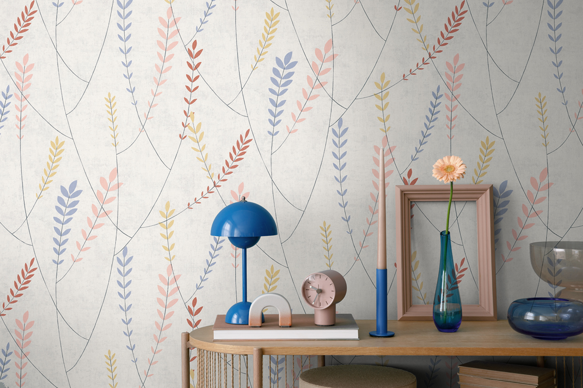 Papier peint Scandinave Plumeria multicolore - Nordic Feeling d'A.S. Création AMB2 | Réf. AS-791462