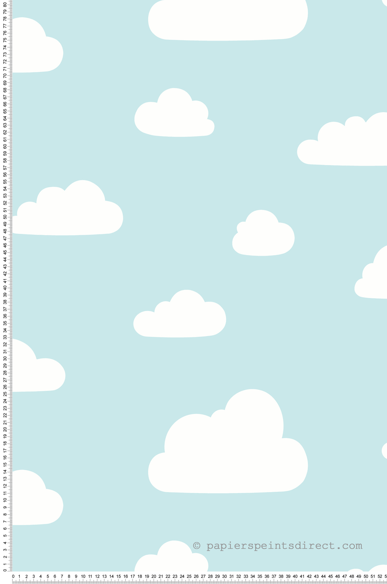 Papier peint Nuage Enfantin bleu pale - La belle histoire d'Ugépa | Réf. UGP-A61821