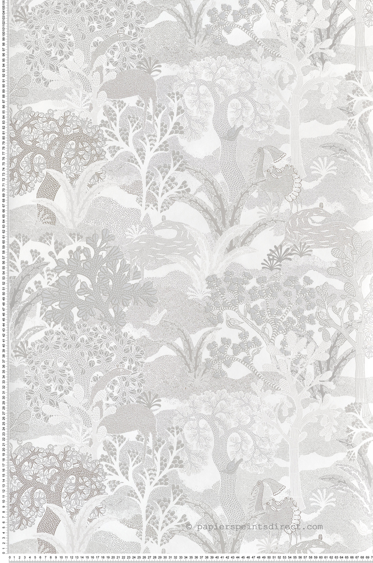 Papier peint Nature Ethnique Fabulo gris doré - Amazone de Masureel | Réf. MAS-ZON502