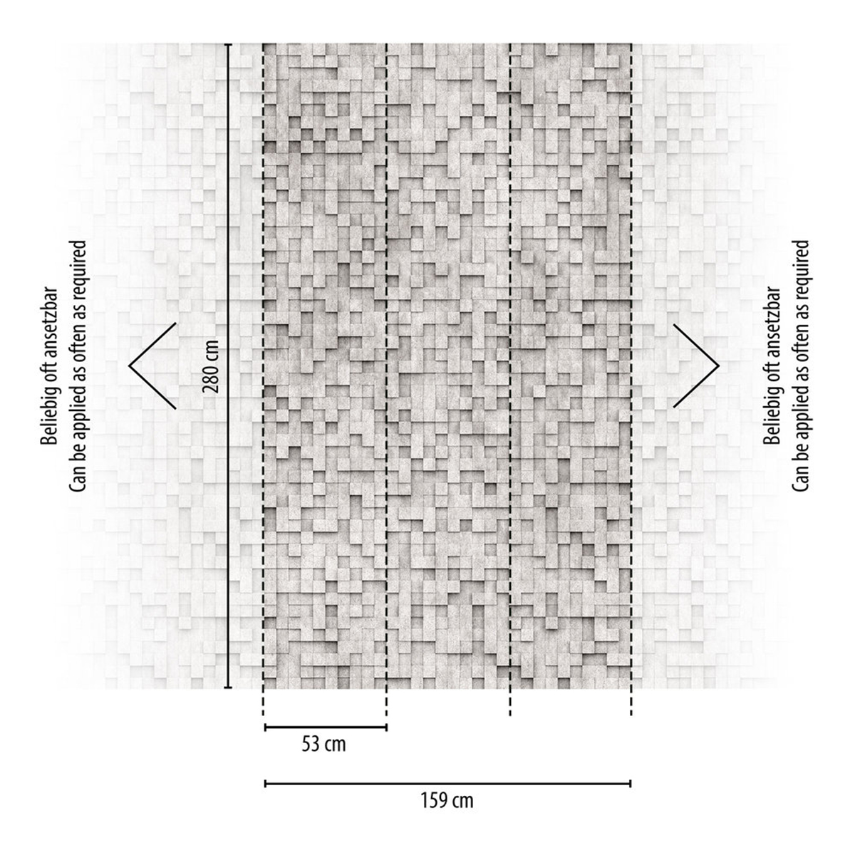 Papier peint panoramique Pixel Béton gris - The Wall 3 d'A.S. Création AMB3 | Réf. AS-398431