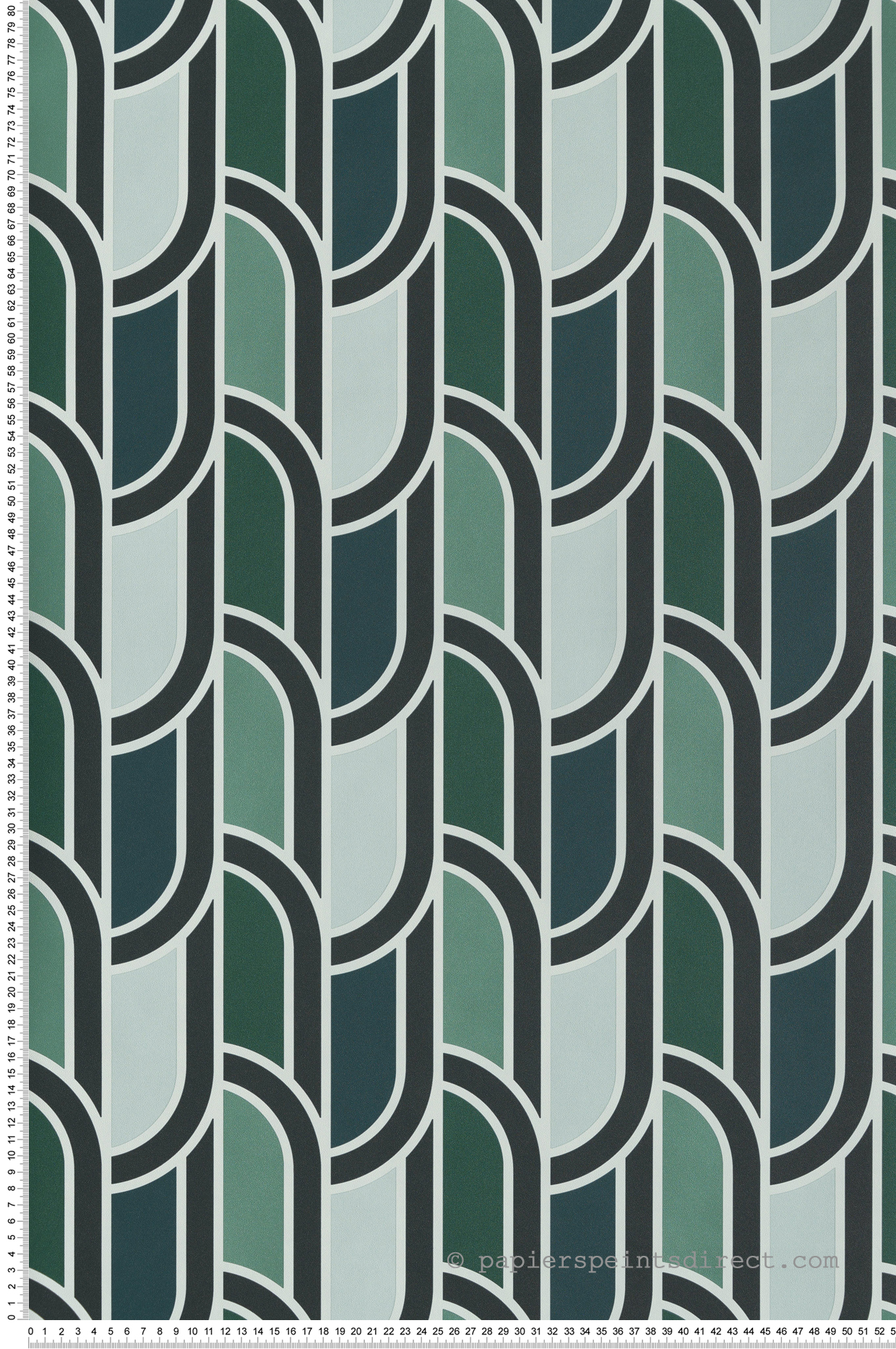 Papier peint Vintage Géométrique Marcel bleu vert - Villa Rosalie de Lutèce | Réf. LTC-51223904