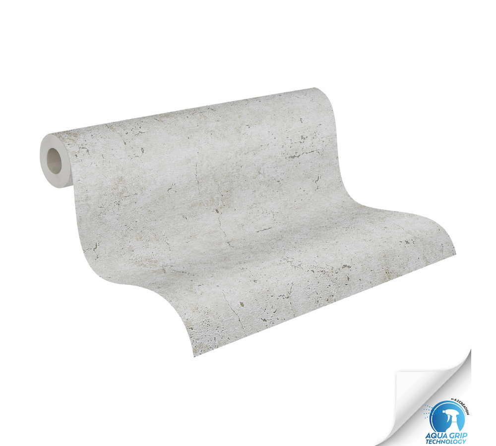 Papier peint préencollé Béton gris argent - Designdrop d'A.S. Création ROLL | Réf. AS-784961